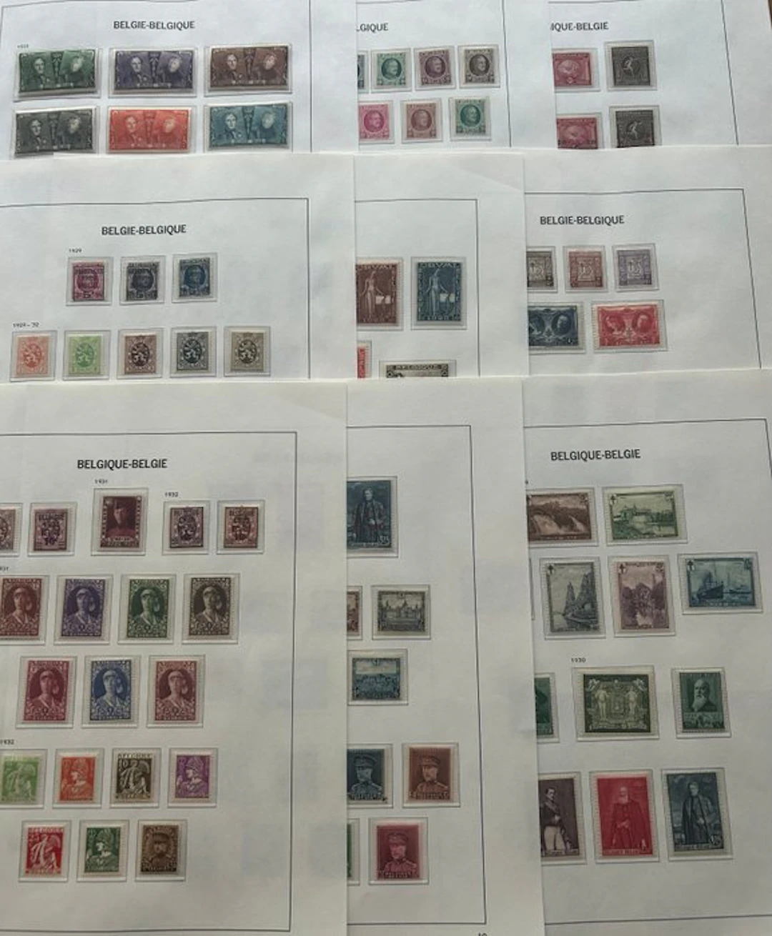 Belgium 1920/1932 - Complete collection on Davo album pages 12–20