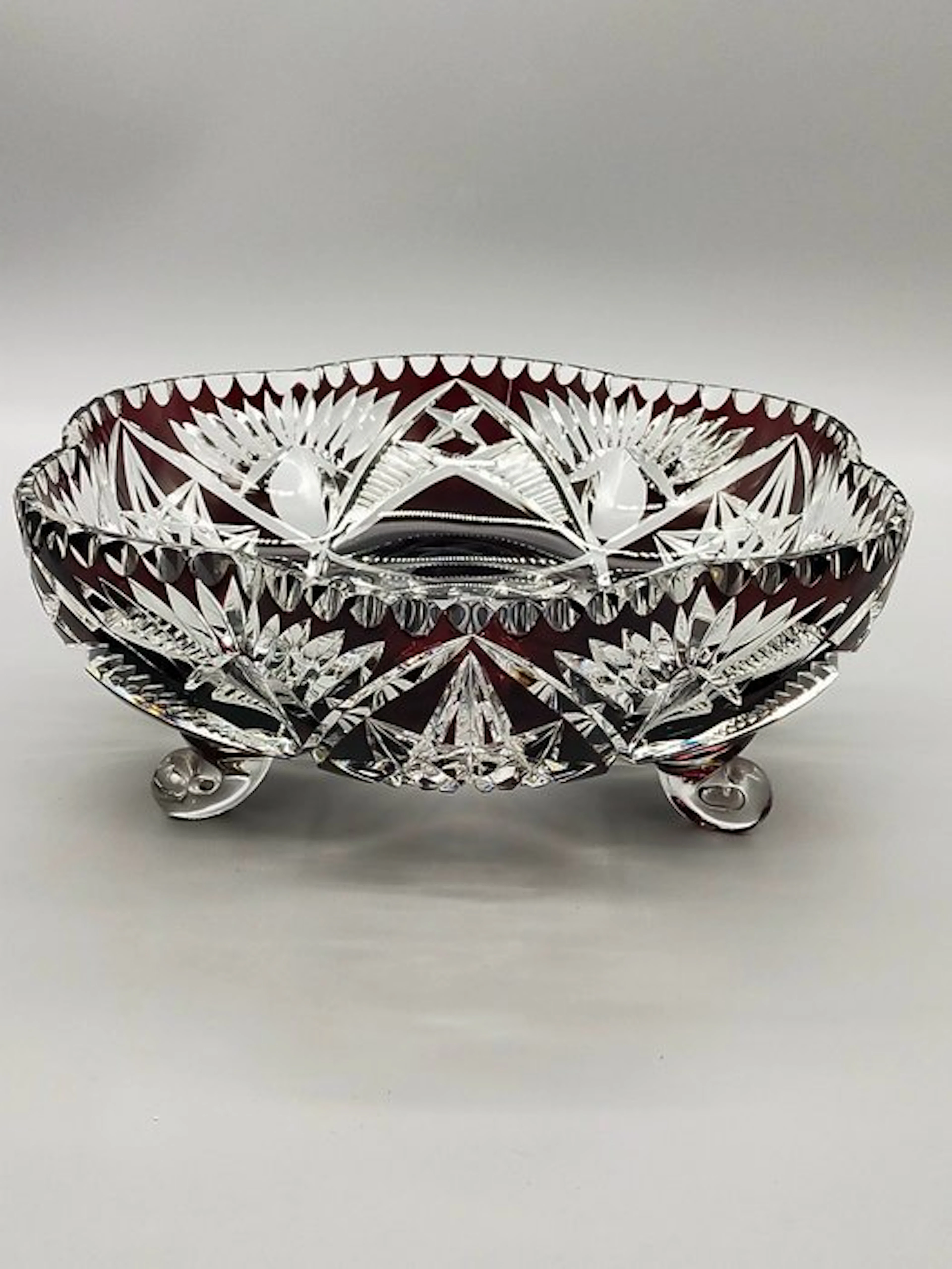 Dish - Elegante Cut to Clear Bleikristall Fußschale –...