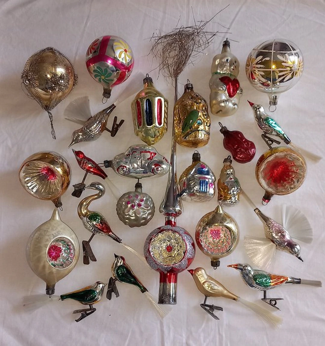 Christmas baubles (25) - Glass - Old antique Christmas balls