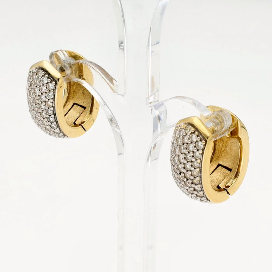 Earrings - 18 kt. Yellow gold Diamond (Natural)