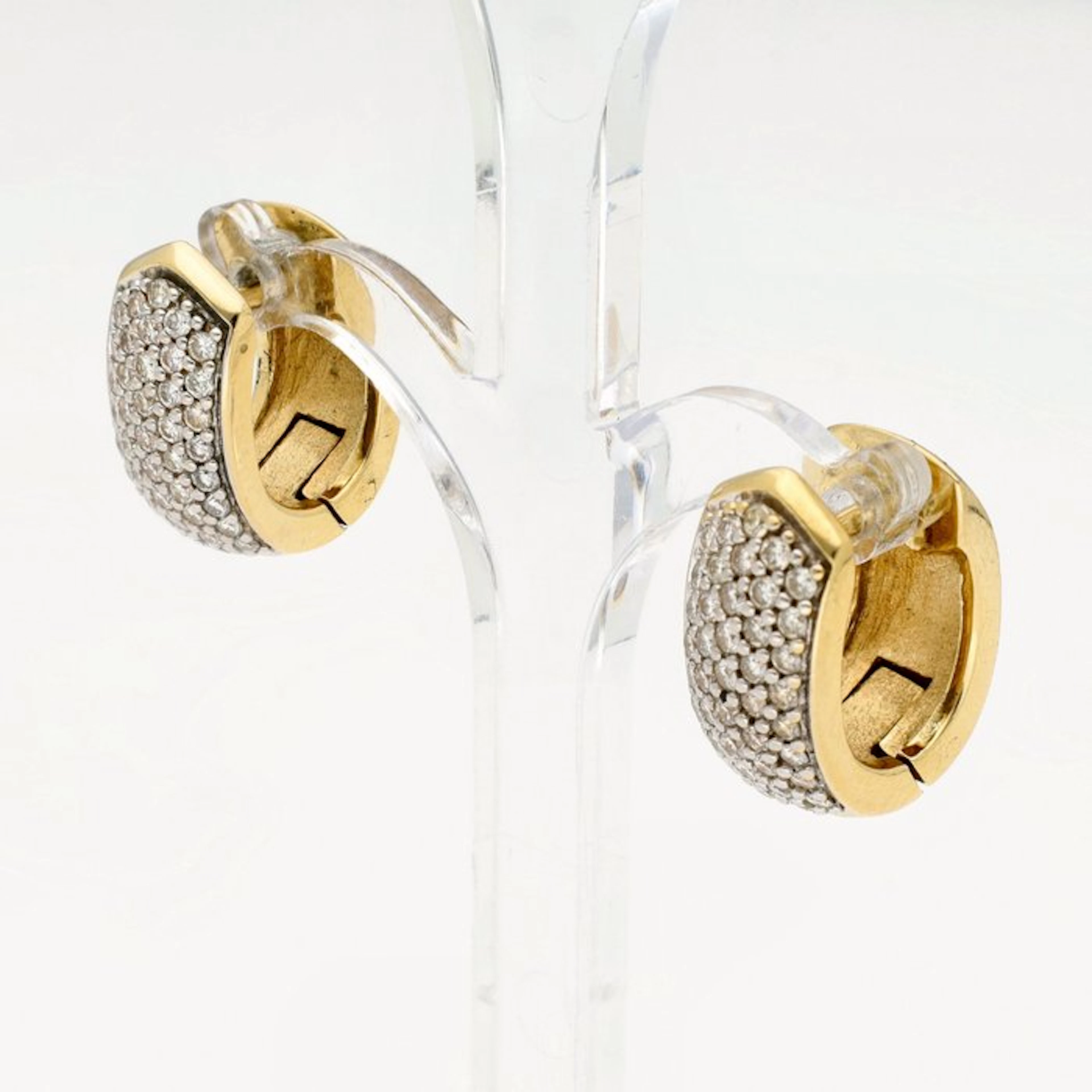 Earrings - 18 kt. Yellow gold Diamond (Natural)