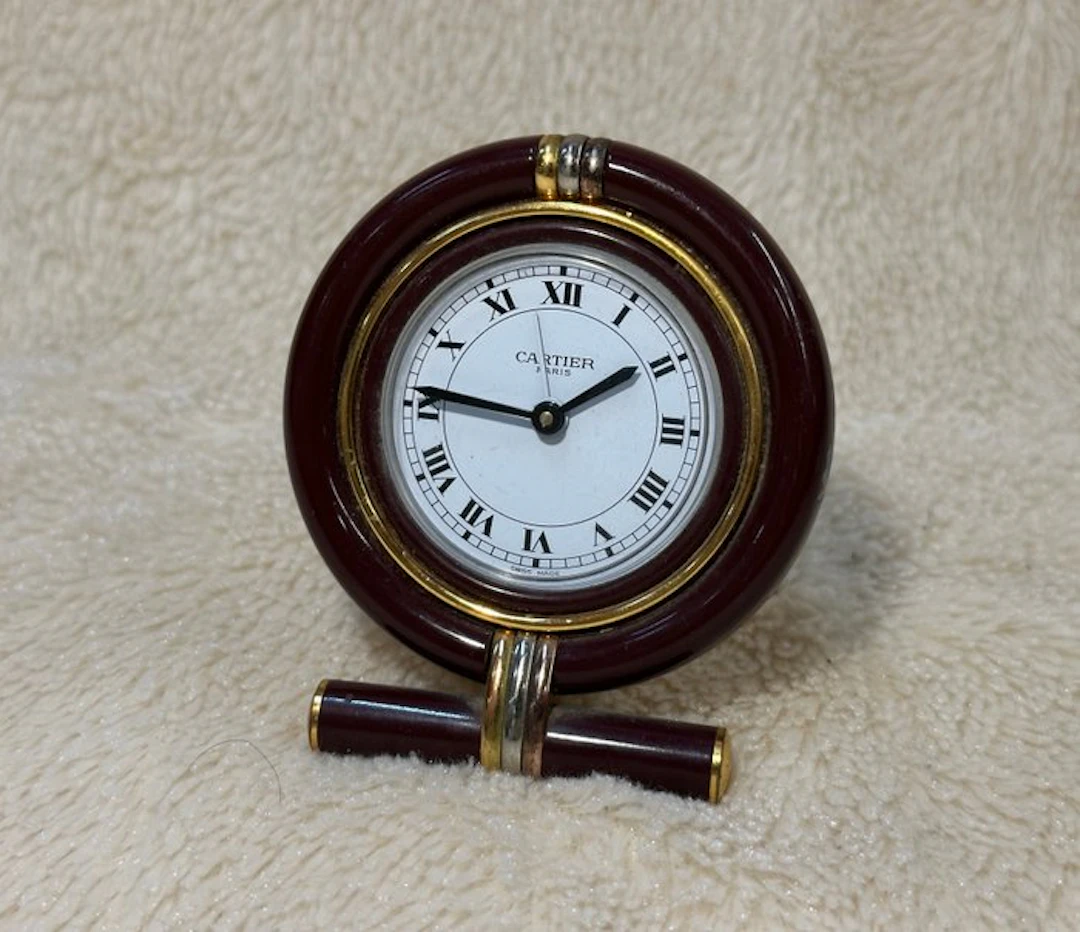 Table clock - cartier - Vintage - Brass - 1980-1990
