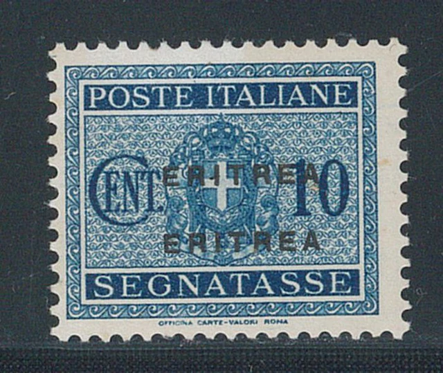 Italian Eritrea - Tax stamp 10 c., no. 27b, with double overprint. Rare.