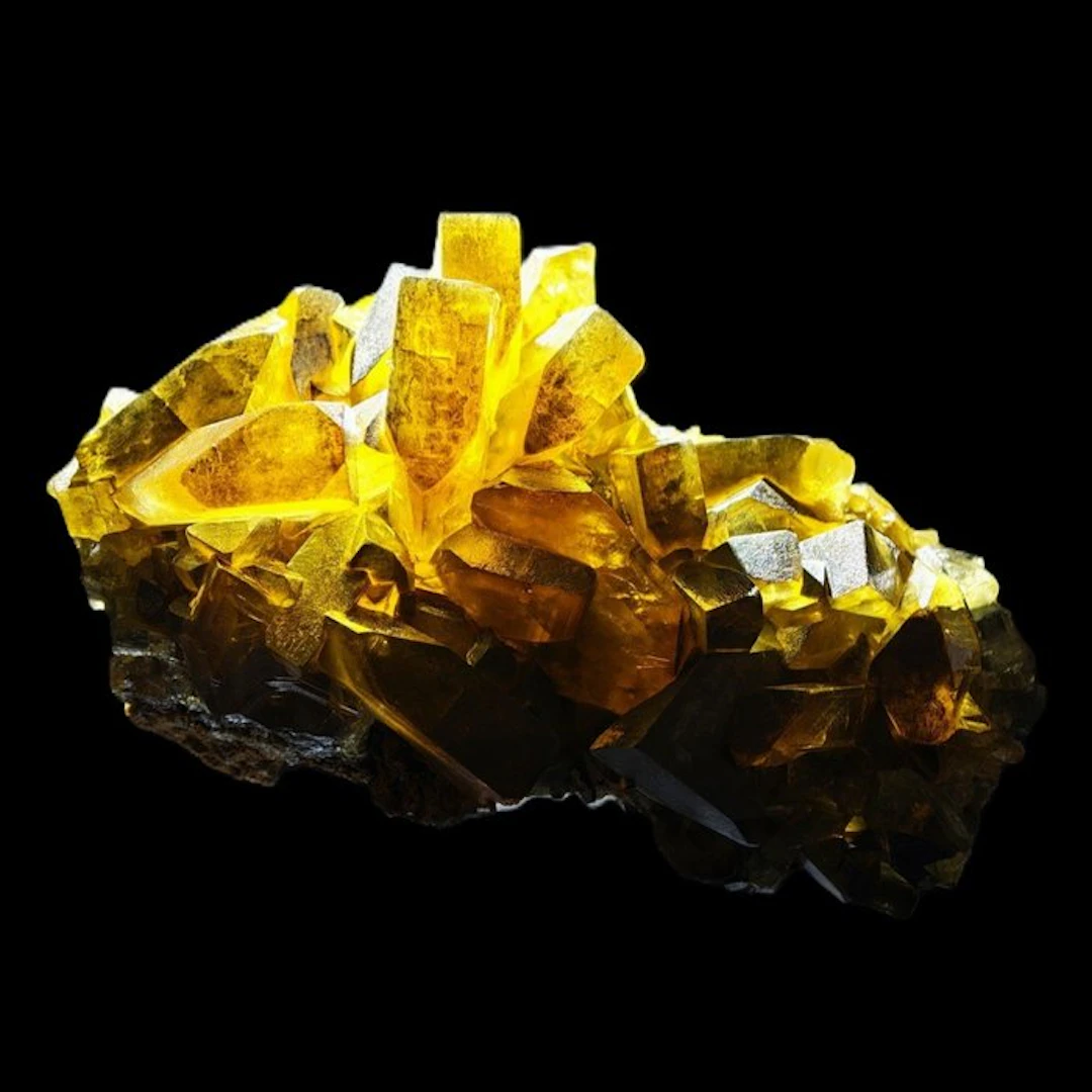 Magnificent honey-colored barite with phantom inclusions