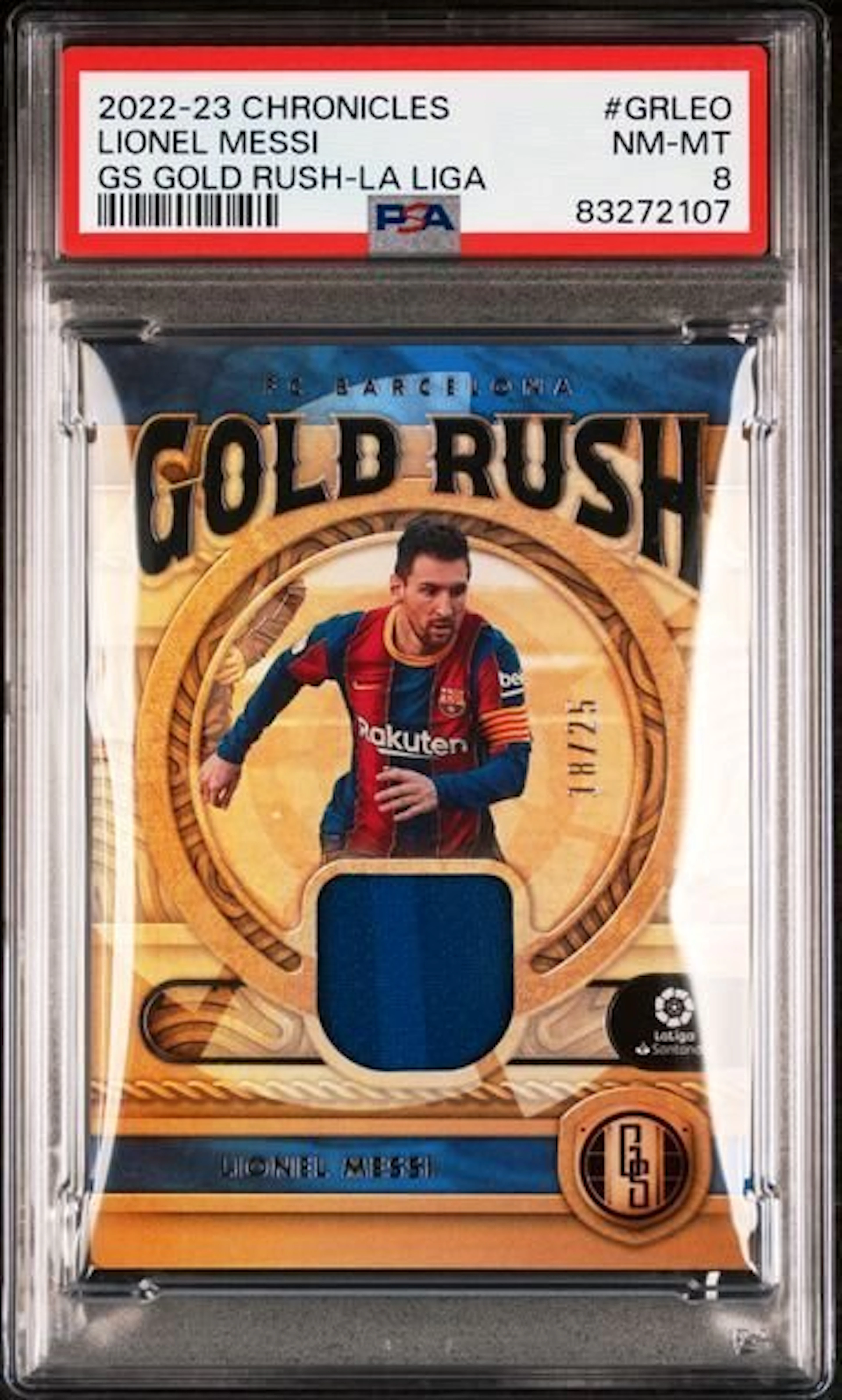 2022/23 Panini Chronicles Lionel Messi #GRLEO Memorabilia card