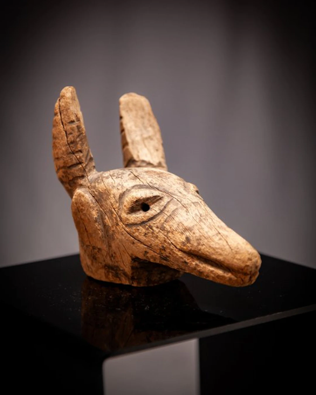Carved Wood Zoomorphic Marionette Head - Sogo Kun...