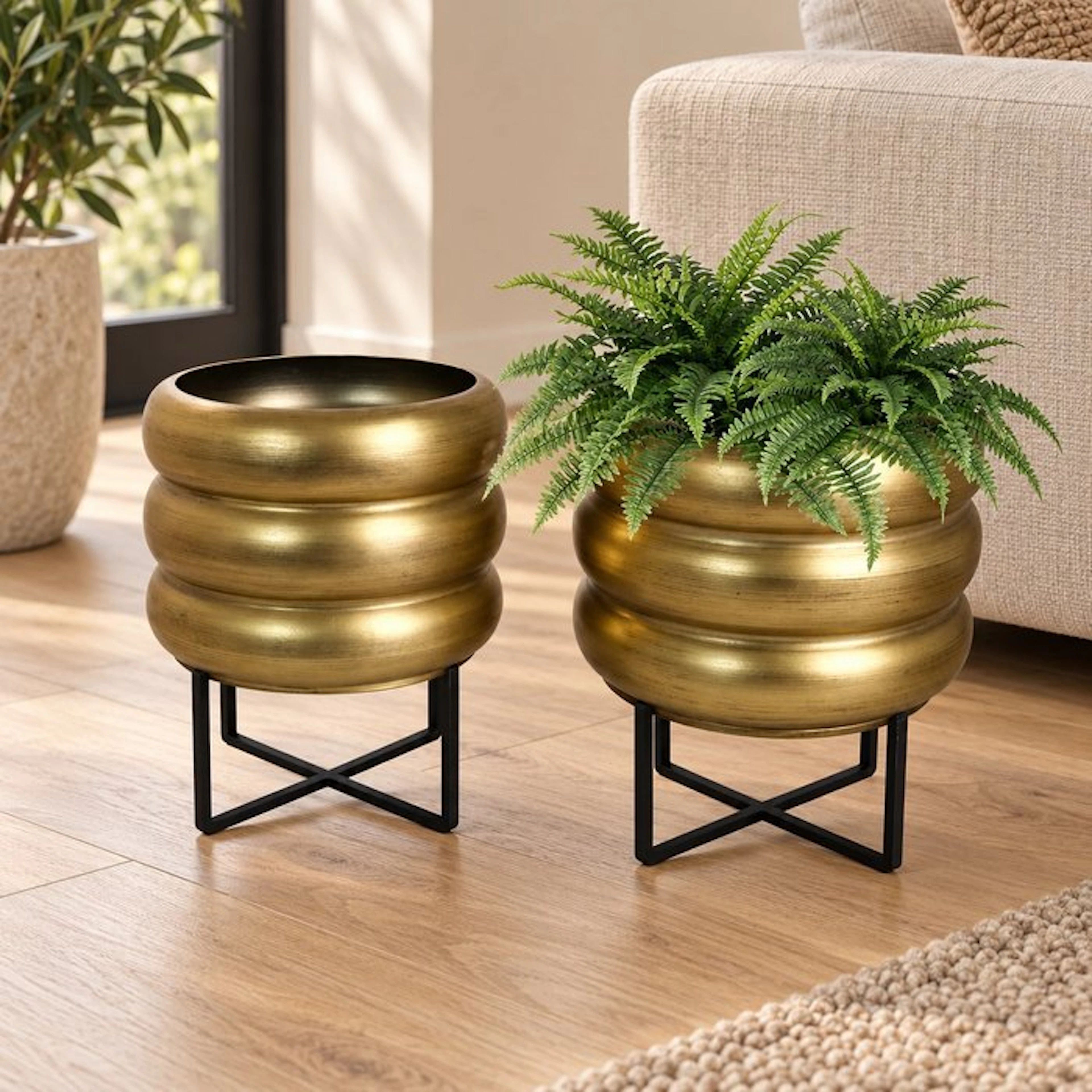Vase - Iron, Metal - Flower pot (2) - Metal, Iron