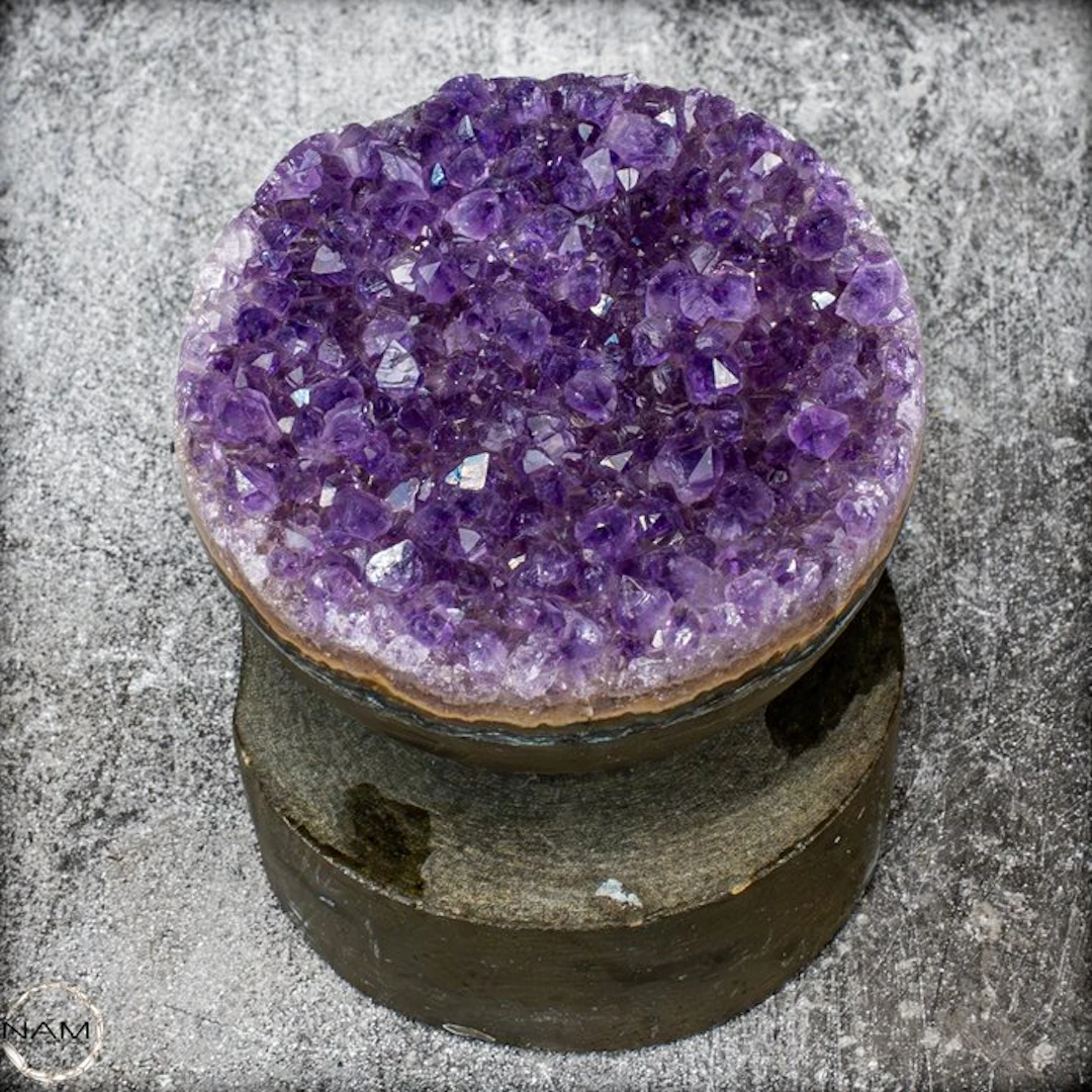Top-quality amethyst druzy on a natural base Uruguay- 1005.05 g