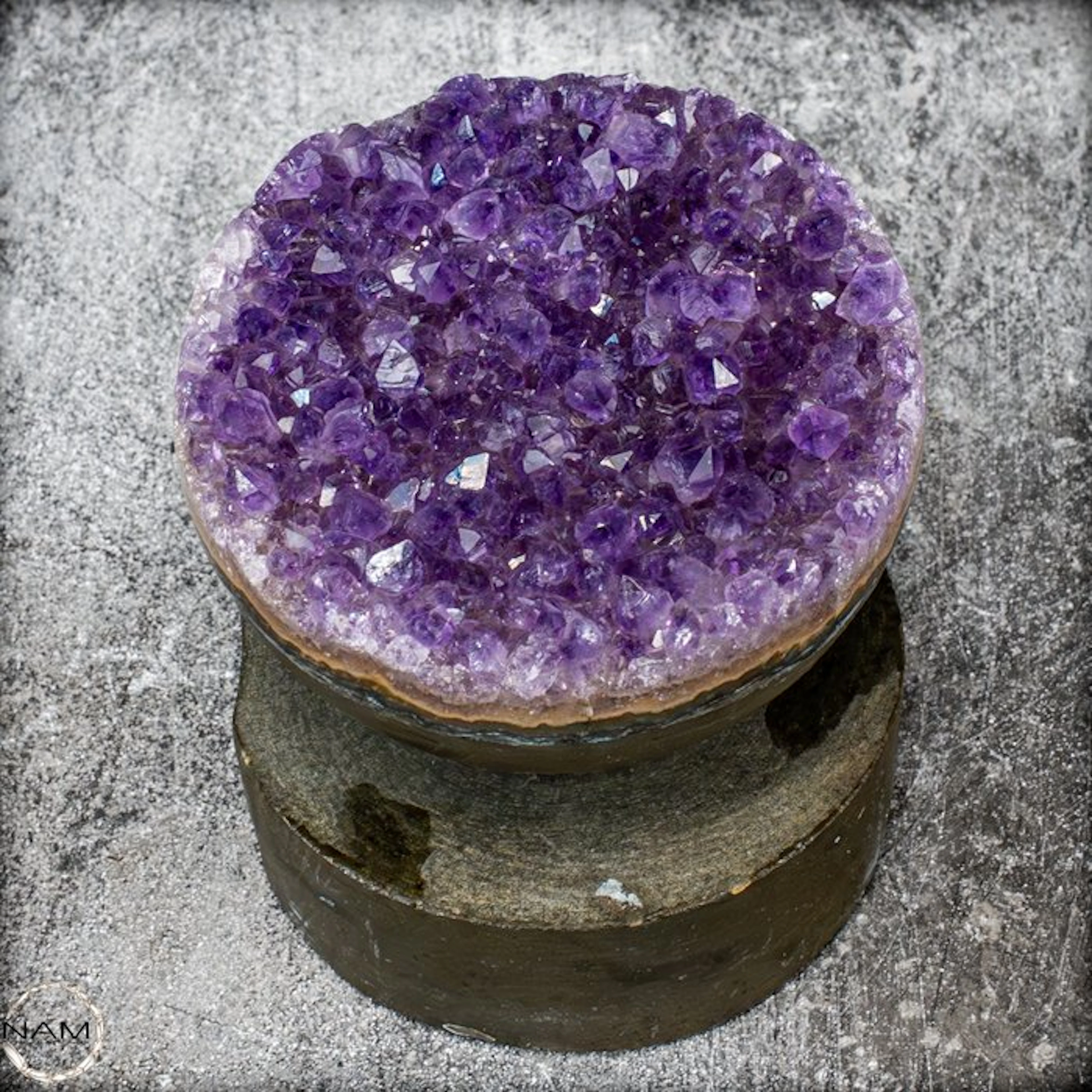 Top-quality amethyst druzy on a natural base Uruguay- 1005.05 g