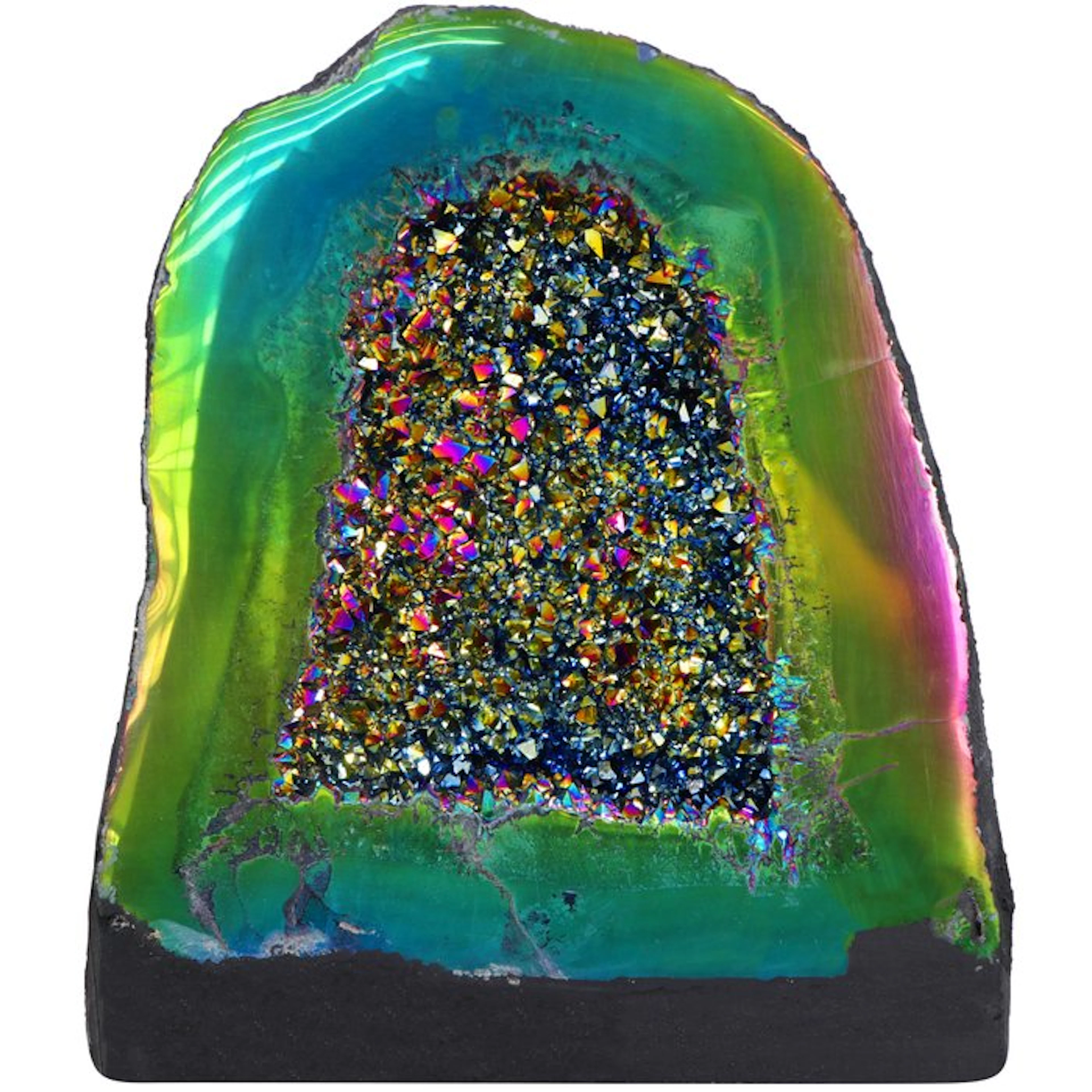 Rainbow Color Amethyst - Geode - 25x20x13 cm- 7.75 kg