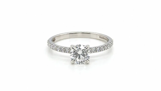No reserve price - Ring - 14 kt. White gold - 1.08ct. tw. Diamond (Lab-grown)