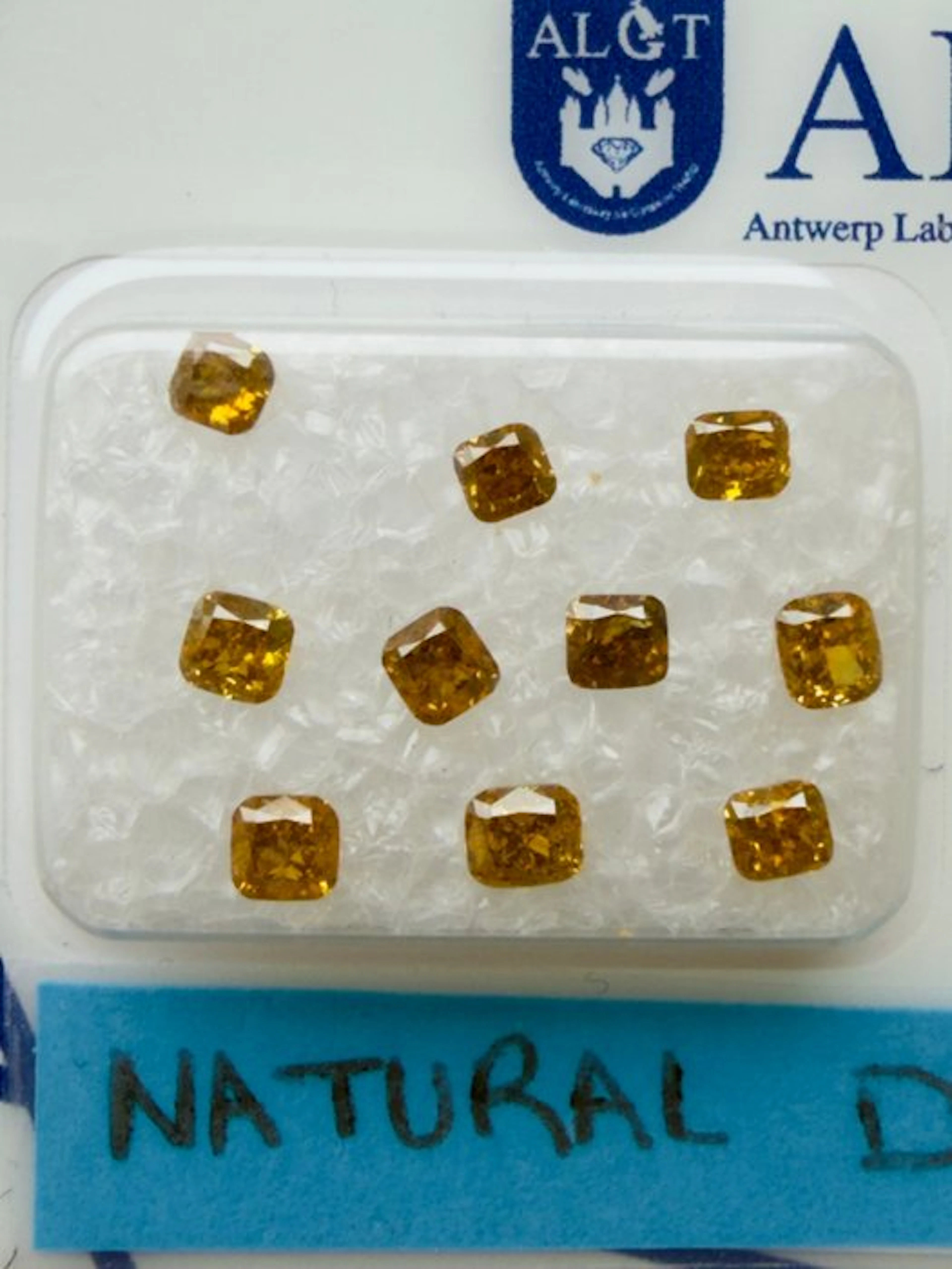 10 pcs Diamond (Natural coloured) - 1.20 ct - Cushion...