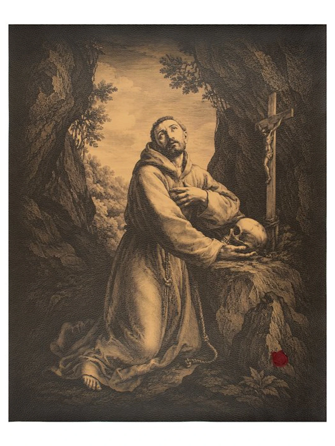 Saint Francis of Assisi – Print on Leather 84.50 x 68.00...