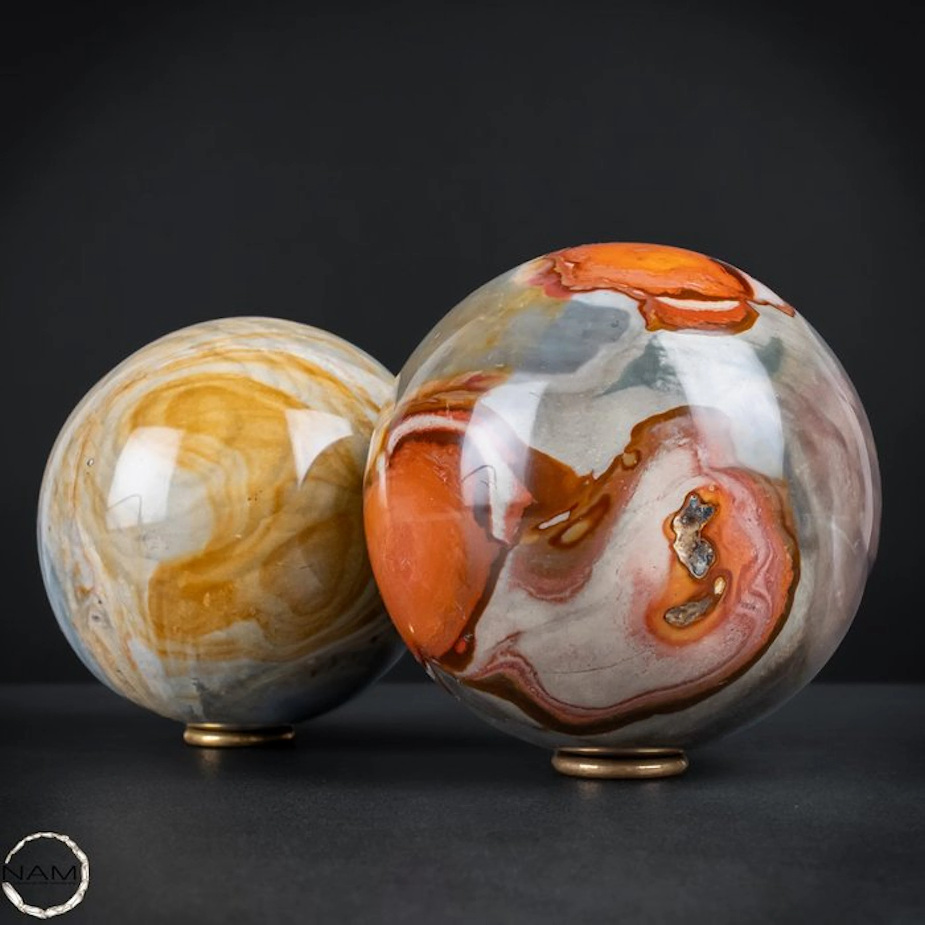 Exclusive Polychrome Jasper Ball Duo – fascinating play...