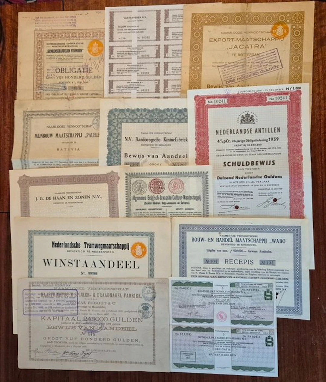 Netherlands. Collectie Nederlandse waardepapieren - 12 stuks (No reserve price)