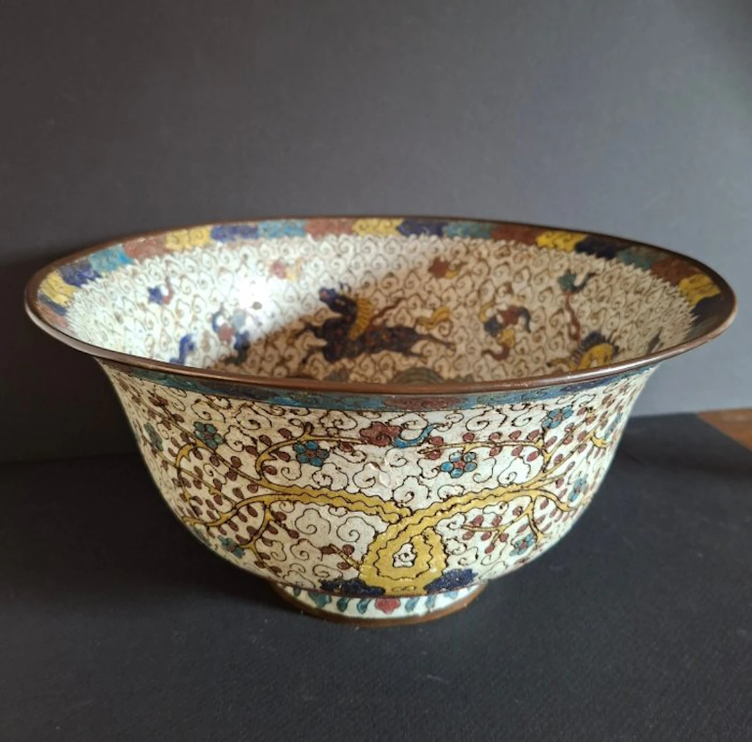 Bowl - Metal - Chinese cloisonné kom.