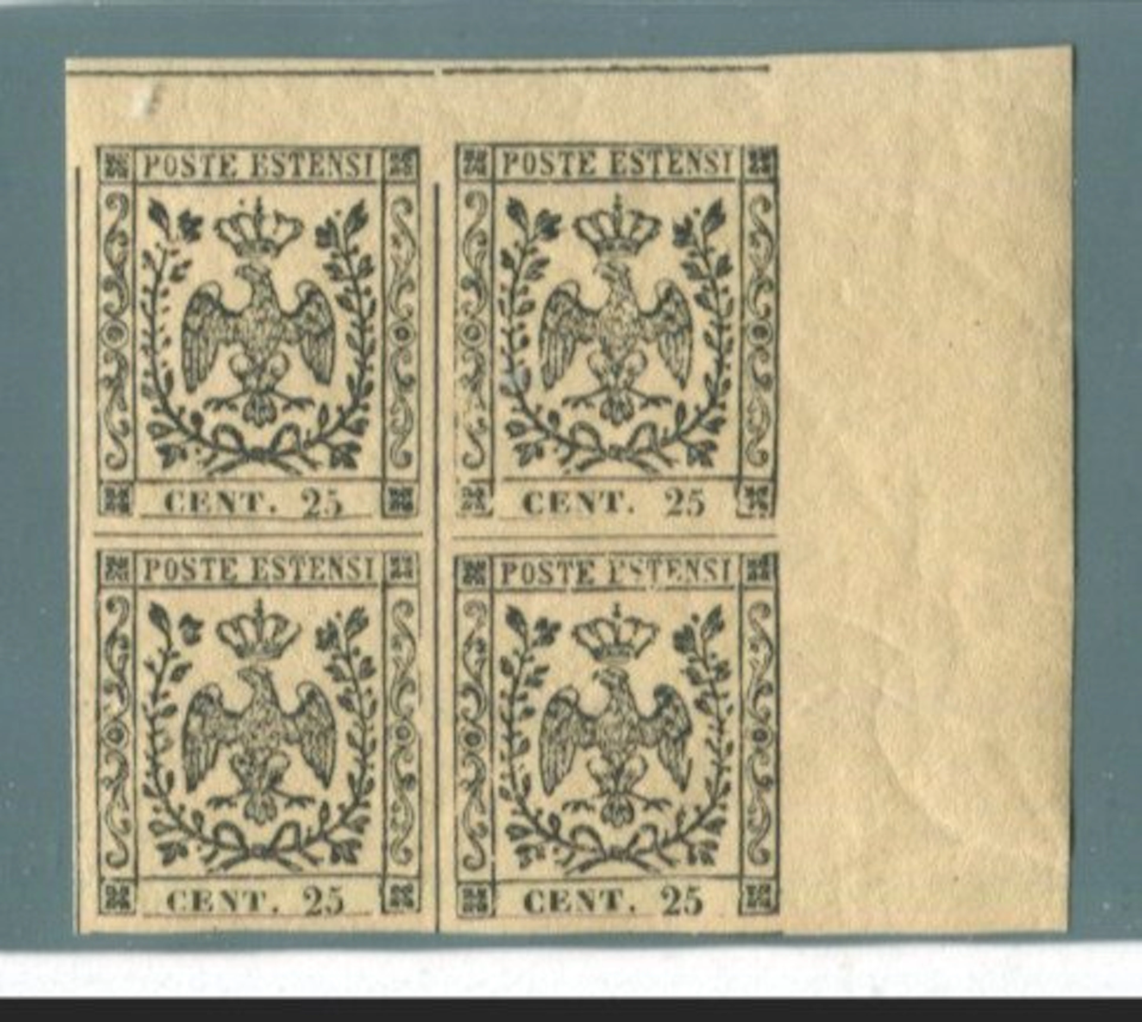 Italian Ancient States - Modena 1852 - Rare block of four...