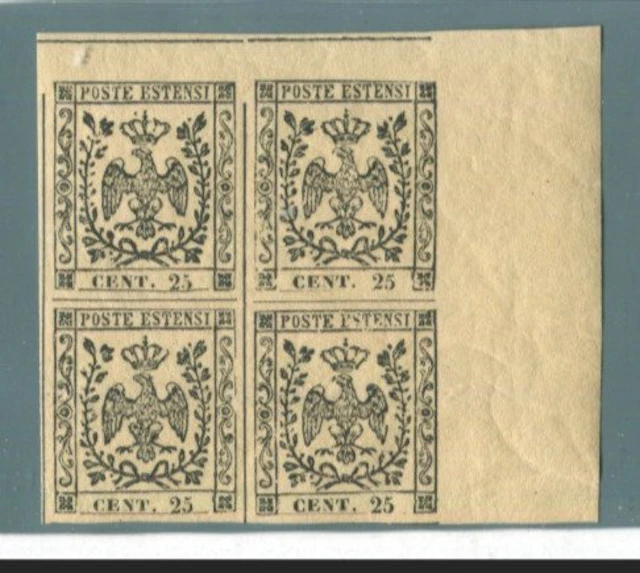 Italian Ancient States - Modena 1852 - Rare block of four...