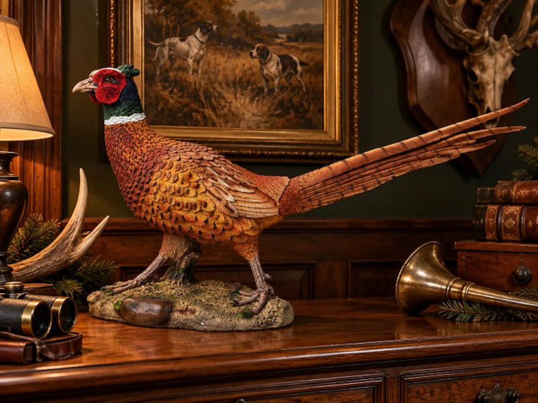 Statue, Pheasant male - 39 cm - polyresin