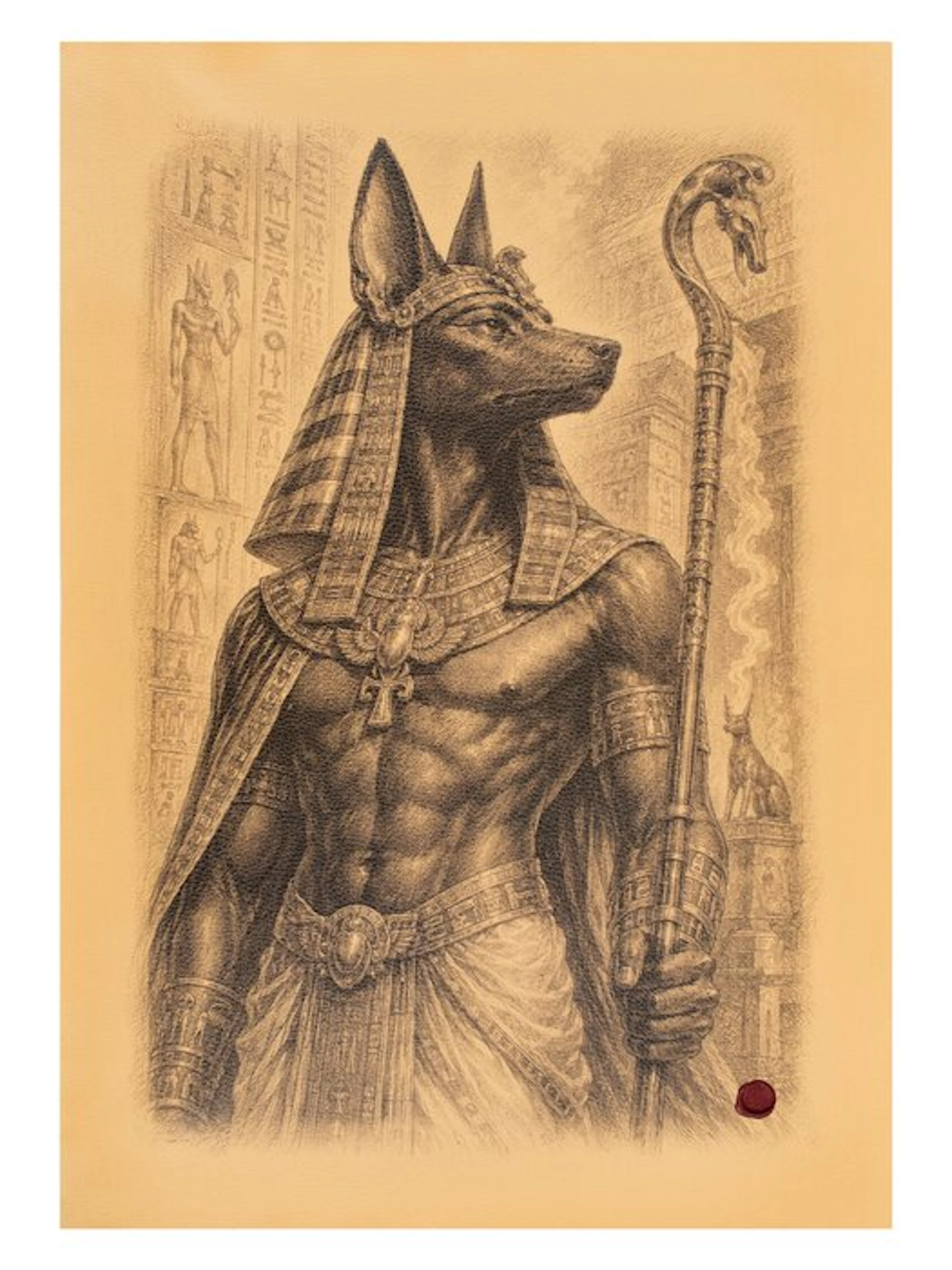Limited edition (1/25) Artistic Tapestry “Anubis – God of...