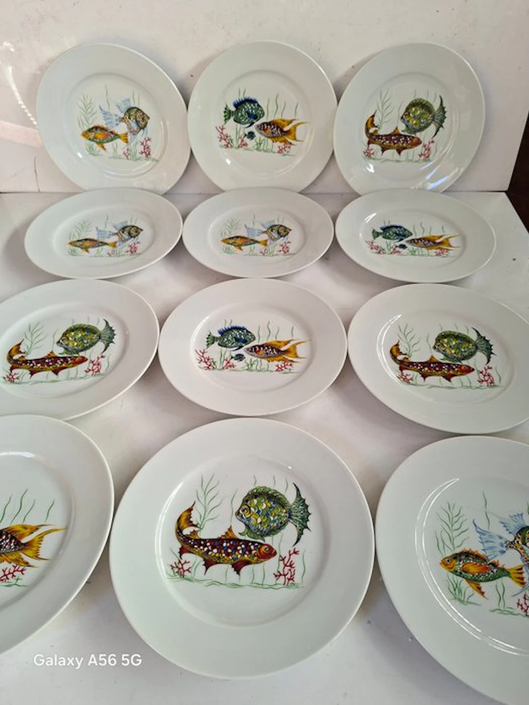 H. Waldenberg - Bavaria - Plate (12) - Porcelain - Fishing set