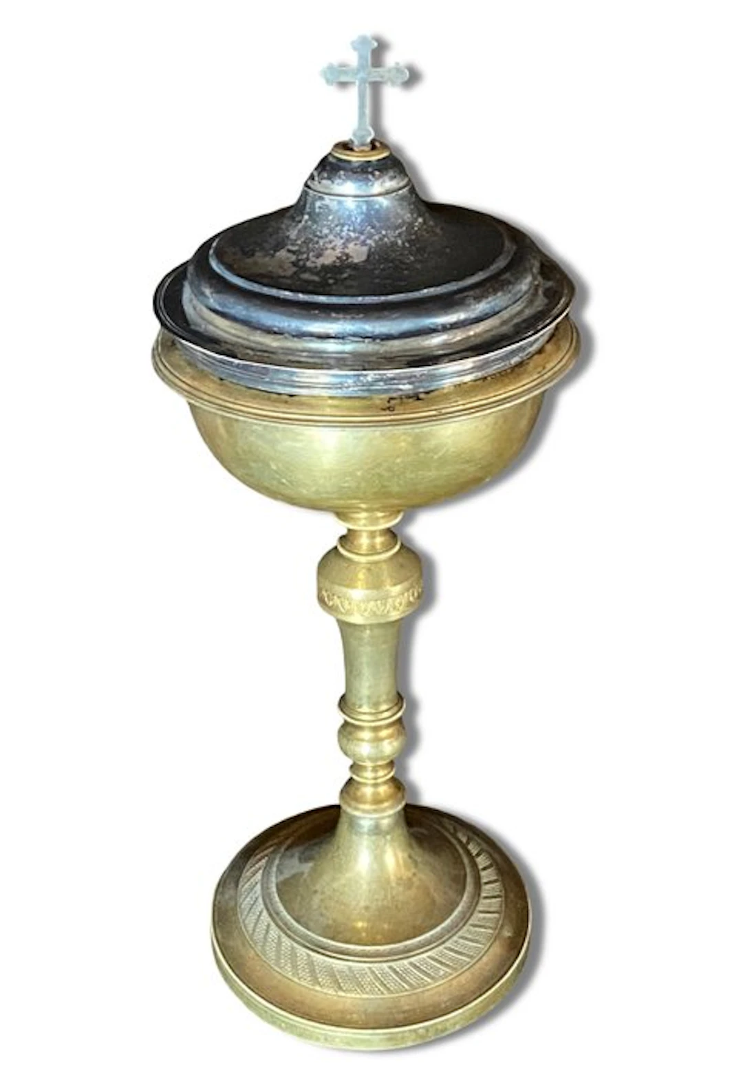 Pyx - .800 silver - Antique with silver cup - 31.5 cm