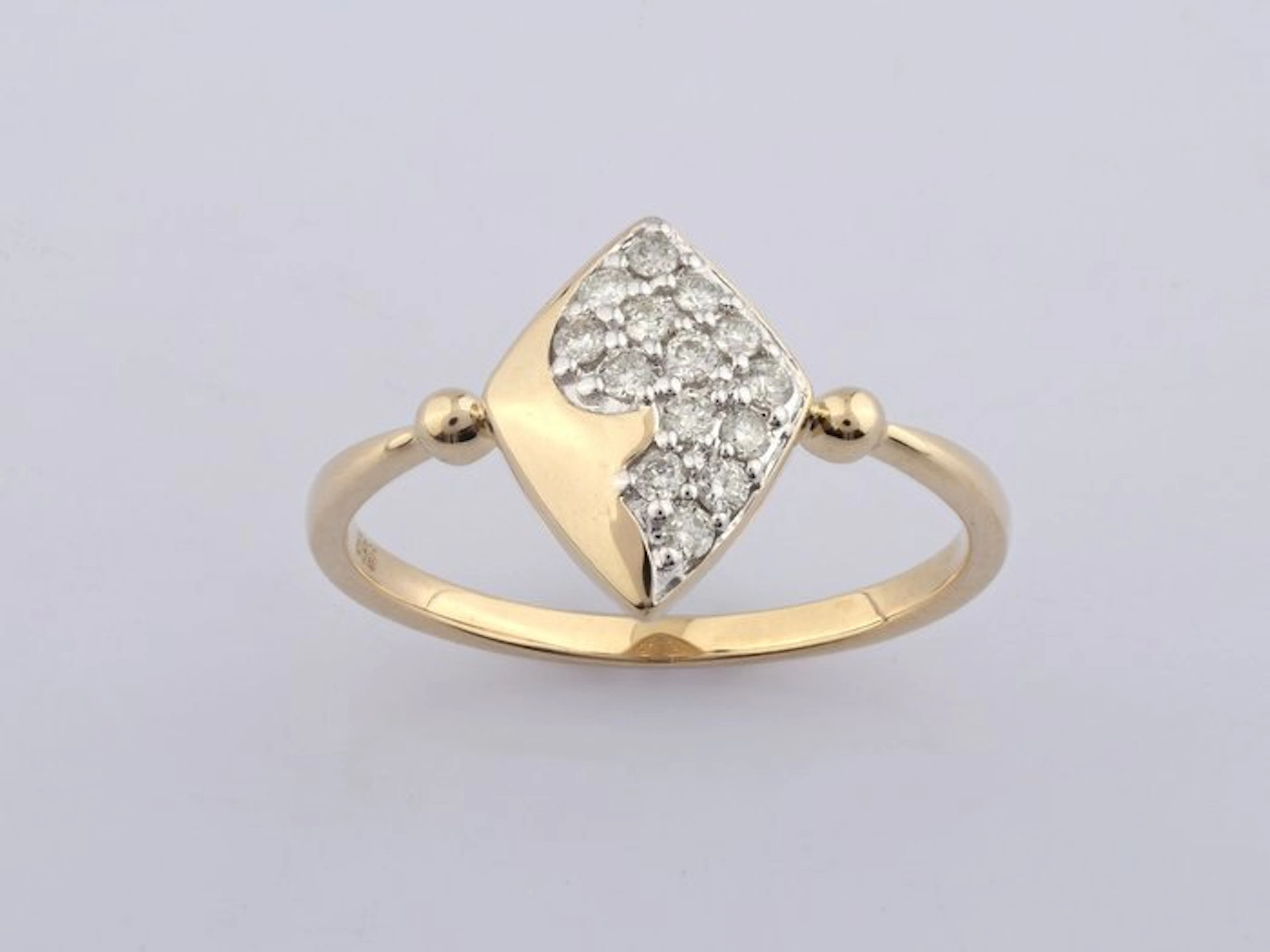 Ring - 14 kt. Yellow gold - 0.20ct. tw. Diamond (Natural)
