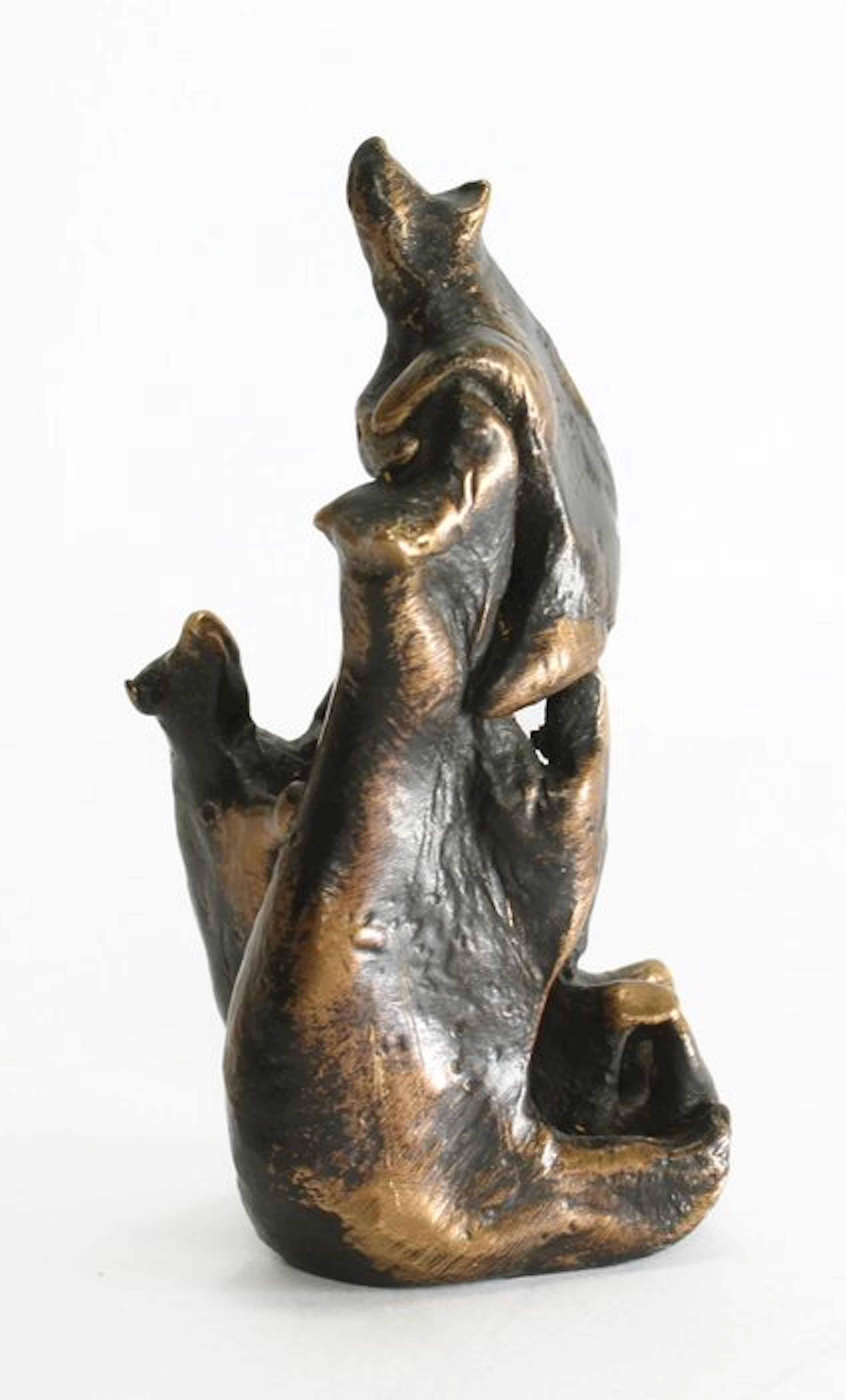 Gilles Blazy (1963–2021) - Statue, 'Berin met 3 Welpen' - 8.5 cm - Bronze