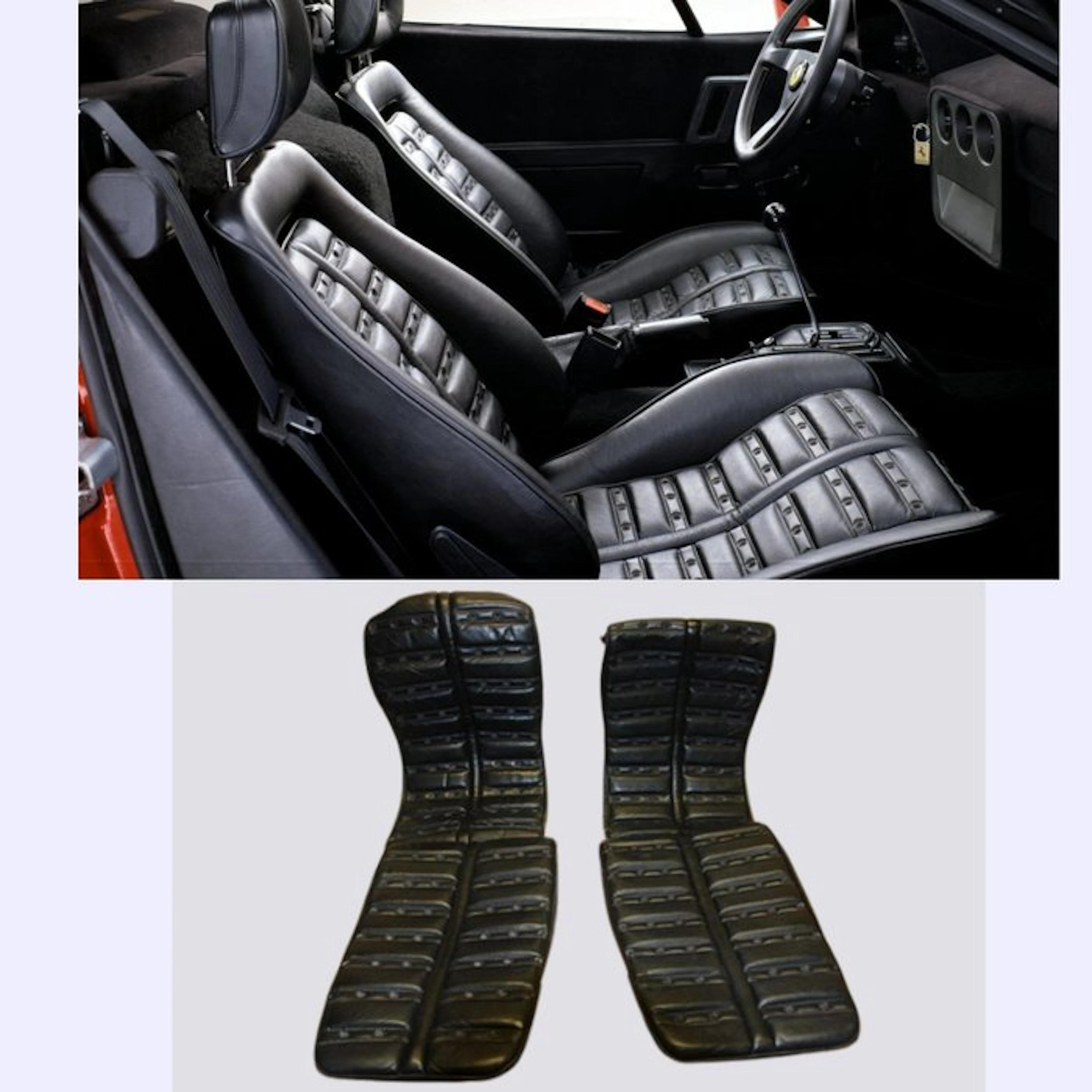 Ferrari 288 GTO Black Leather Seat Inserts - Ferrari...