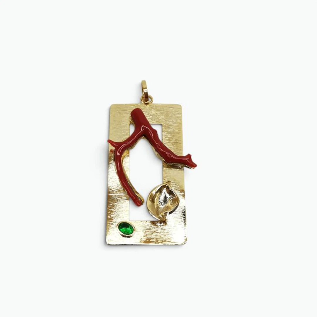 Coral - Bronze - Pendant - Italian Craftsmanship
