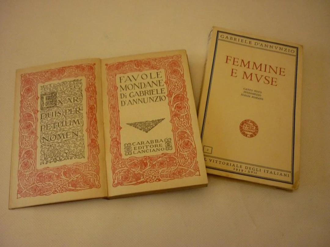 Italy - Gabriele D'Annunzio's books: Worldly Fables +...