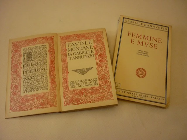 Italy - Gabriele D'Annunzio's books: Worldly Fables +...