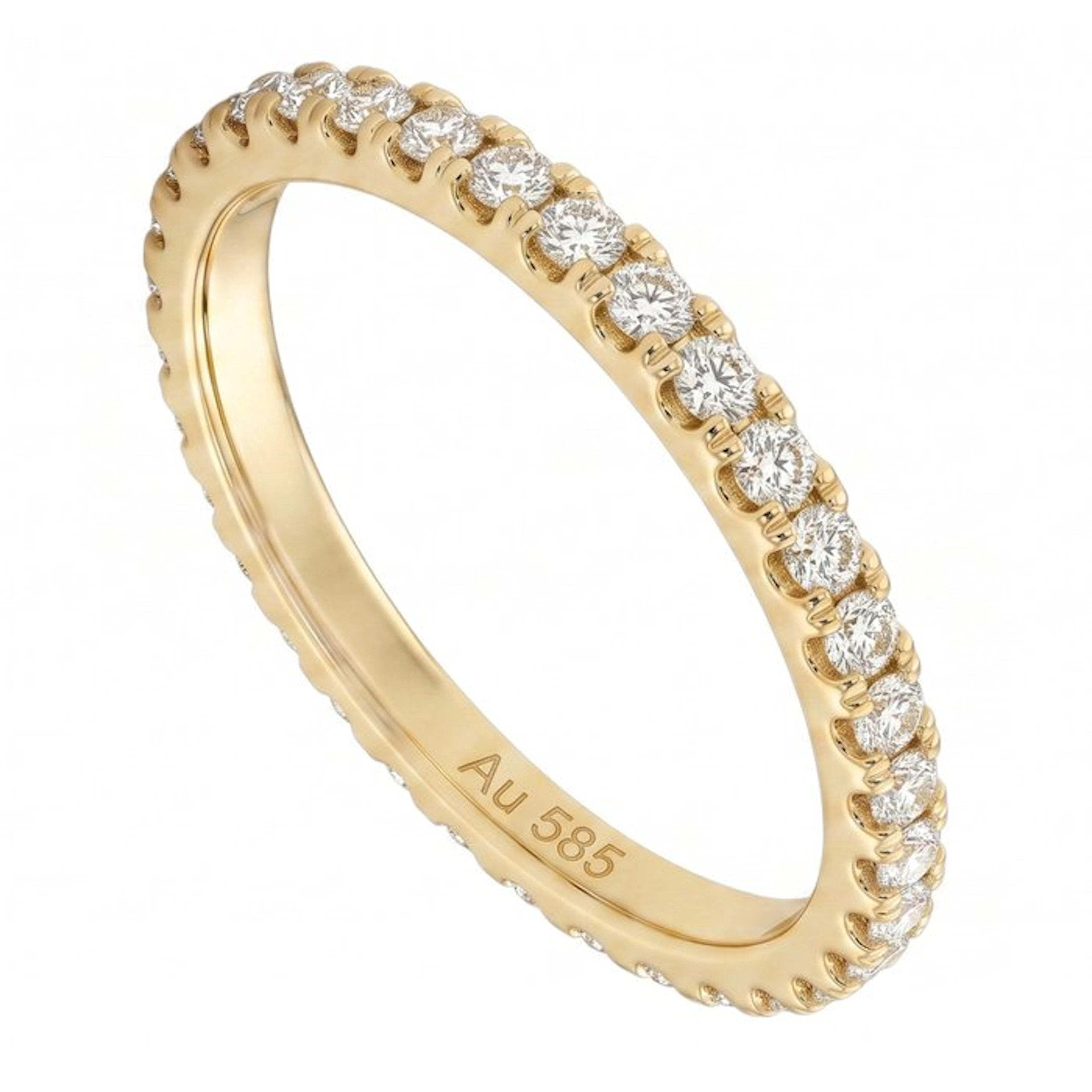 No reserve price - Ring - 14 kt. Yellow gold - 0.38ct. tw. Diamond (Natural)