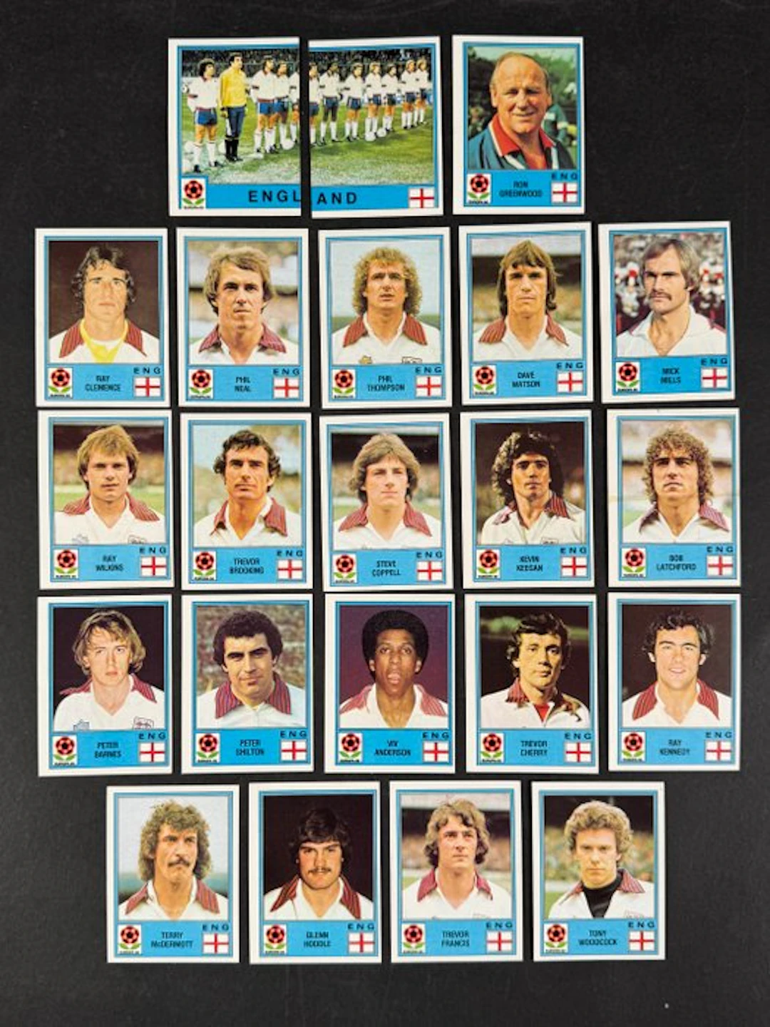1980 Panini #114/135 Europa 80 - England complete team...
