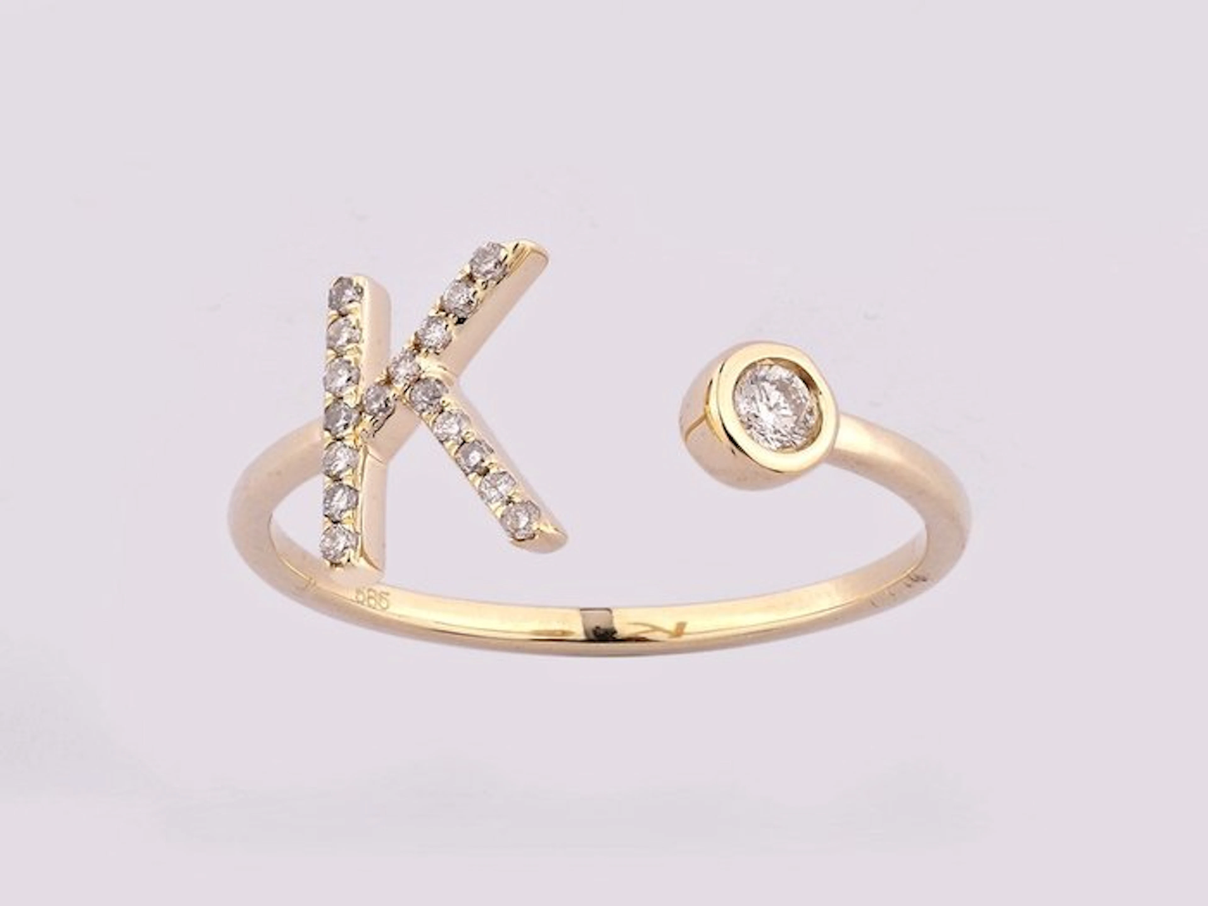 Ring - 14 kt. Yellow gold - 0.12ct. tw. Diamond (Natural)