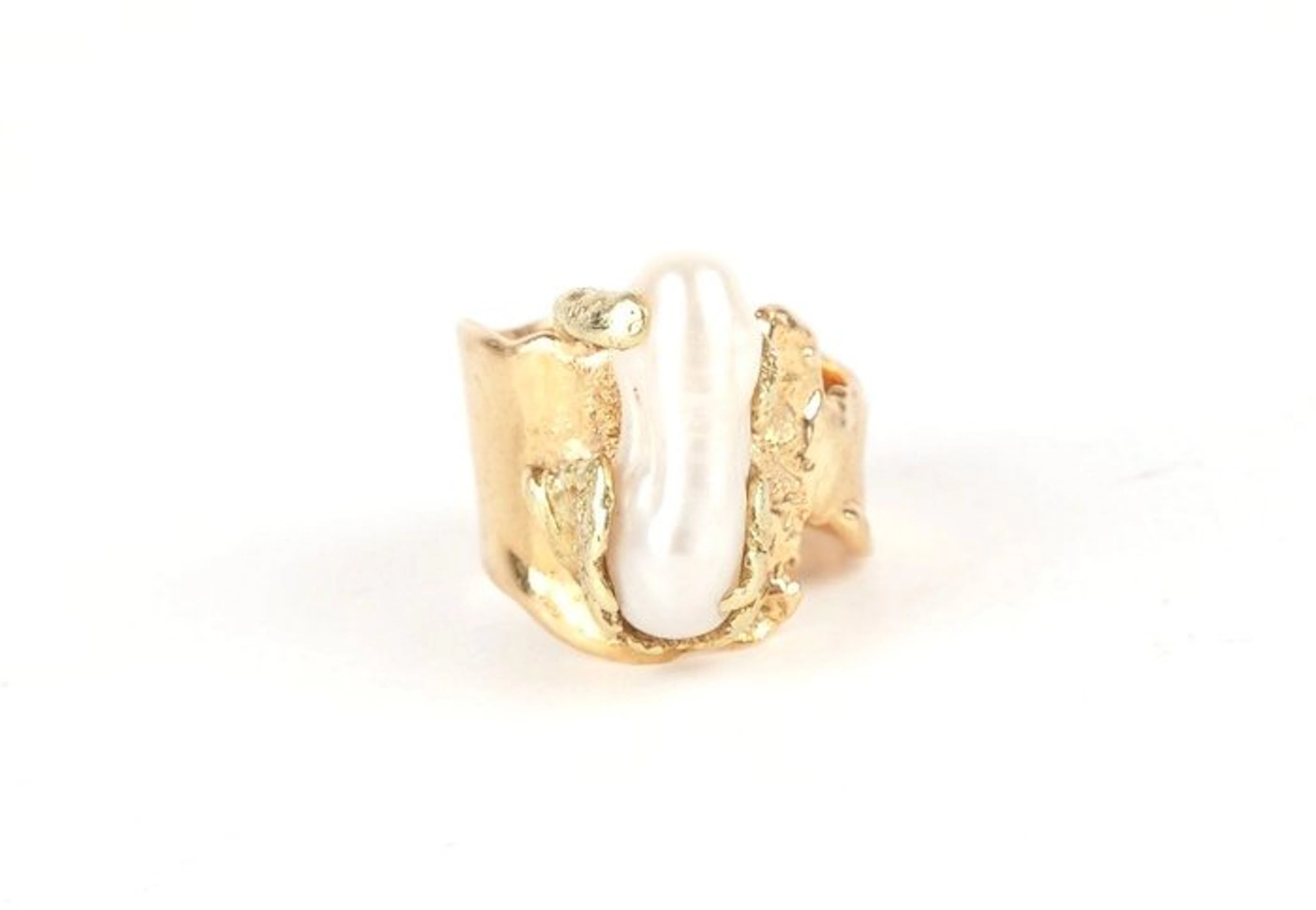 Cocktail ring - 18 kt. Yellow gold - 2.00ct. tw. Pearl - Roland Schad Ring