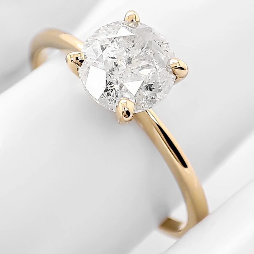 Ring - 14 kt. Yellow gold - 1.14ct. tw. Diamond (Natural) - Diamond