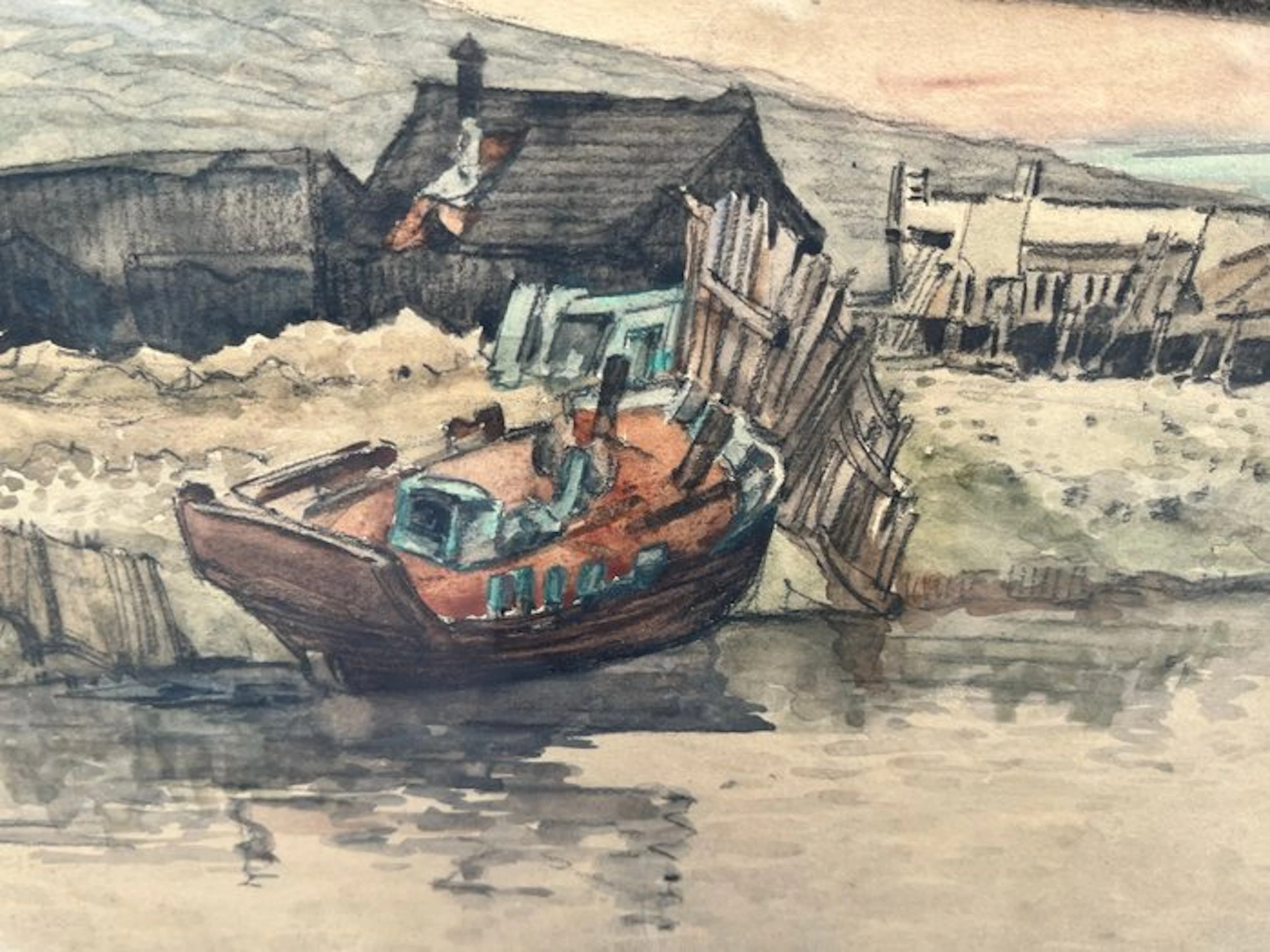 Francis Garat (1853-1913) - Port breton : Barque et...