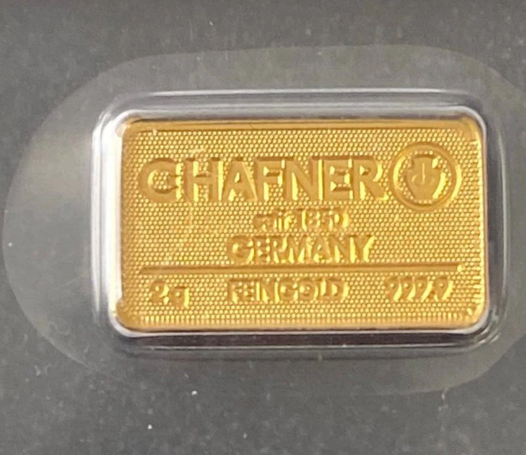 2 grams - Gold .999 - C. Hafner, Germany - Sealed & with certificate
