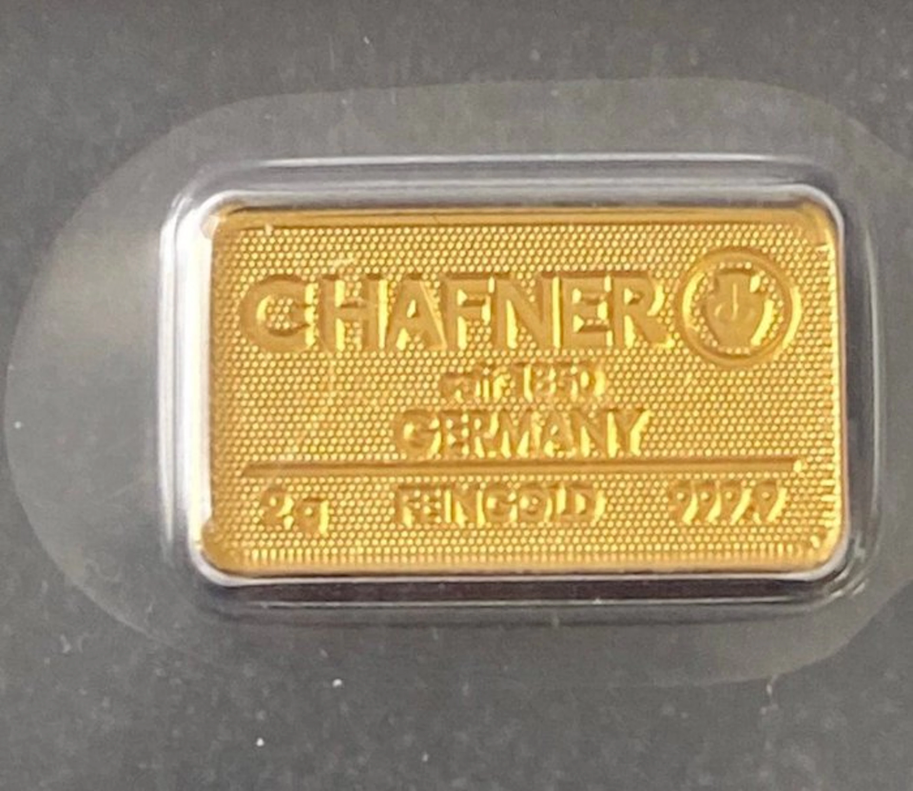 2 grams - Gold .999 - C. Hafner, Germany - Sealed & with certificate