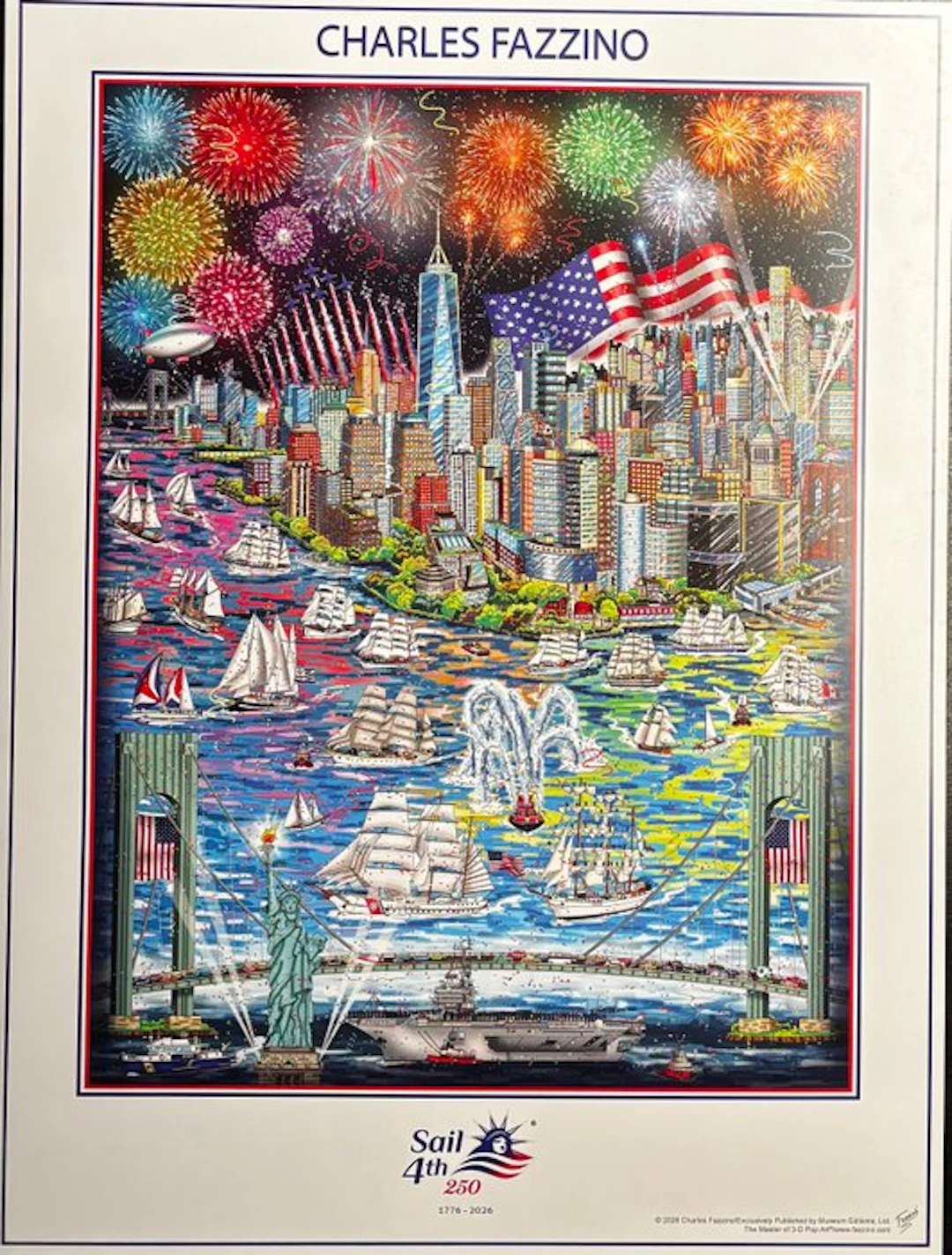 Charles Fazzino (1955) - SAIL 4TH (Official Commemorative Poster, 2026)