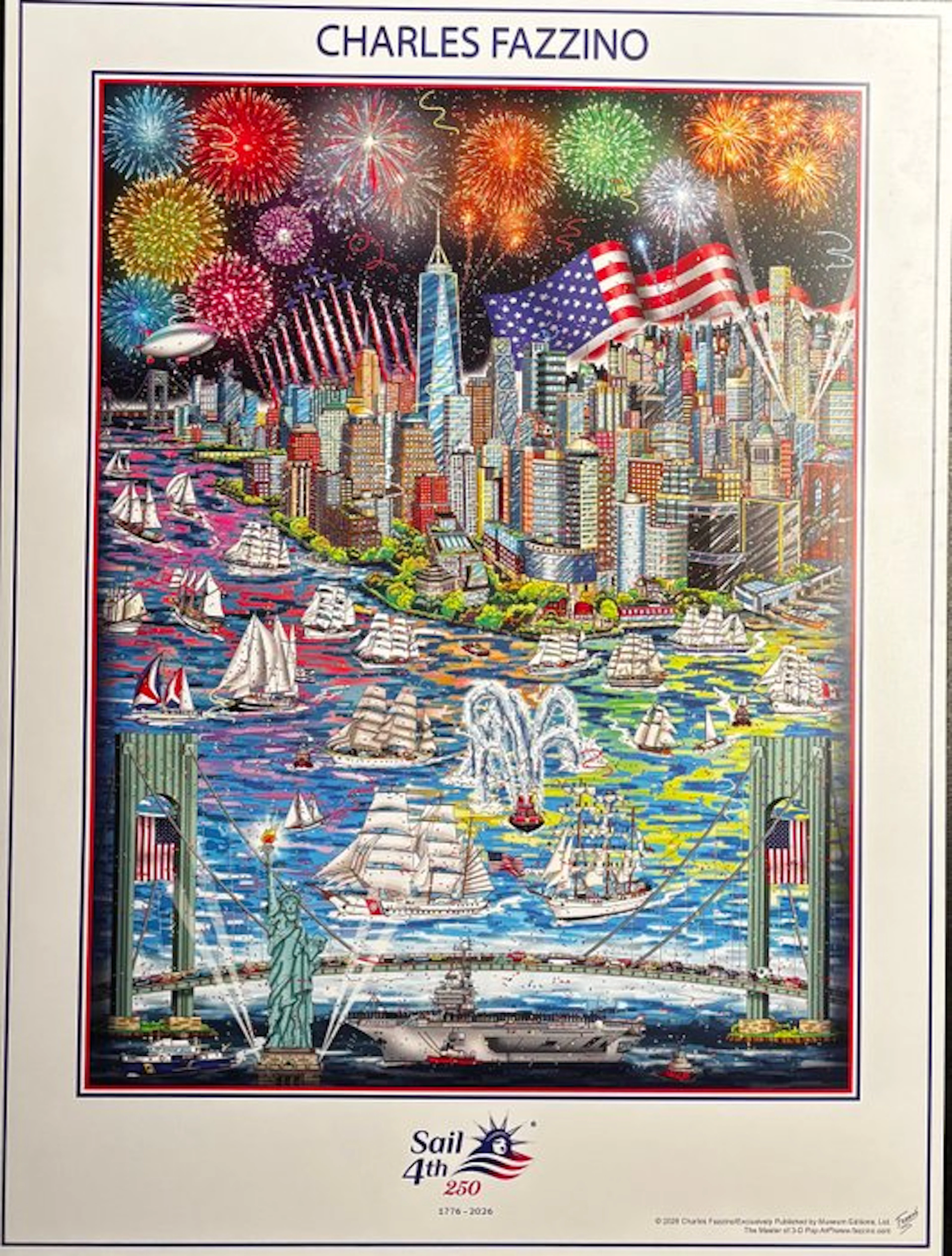 Charles Fazzino (1955) - SAIL 4TH (Official Commemorative Poster, 2026)