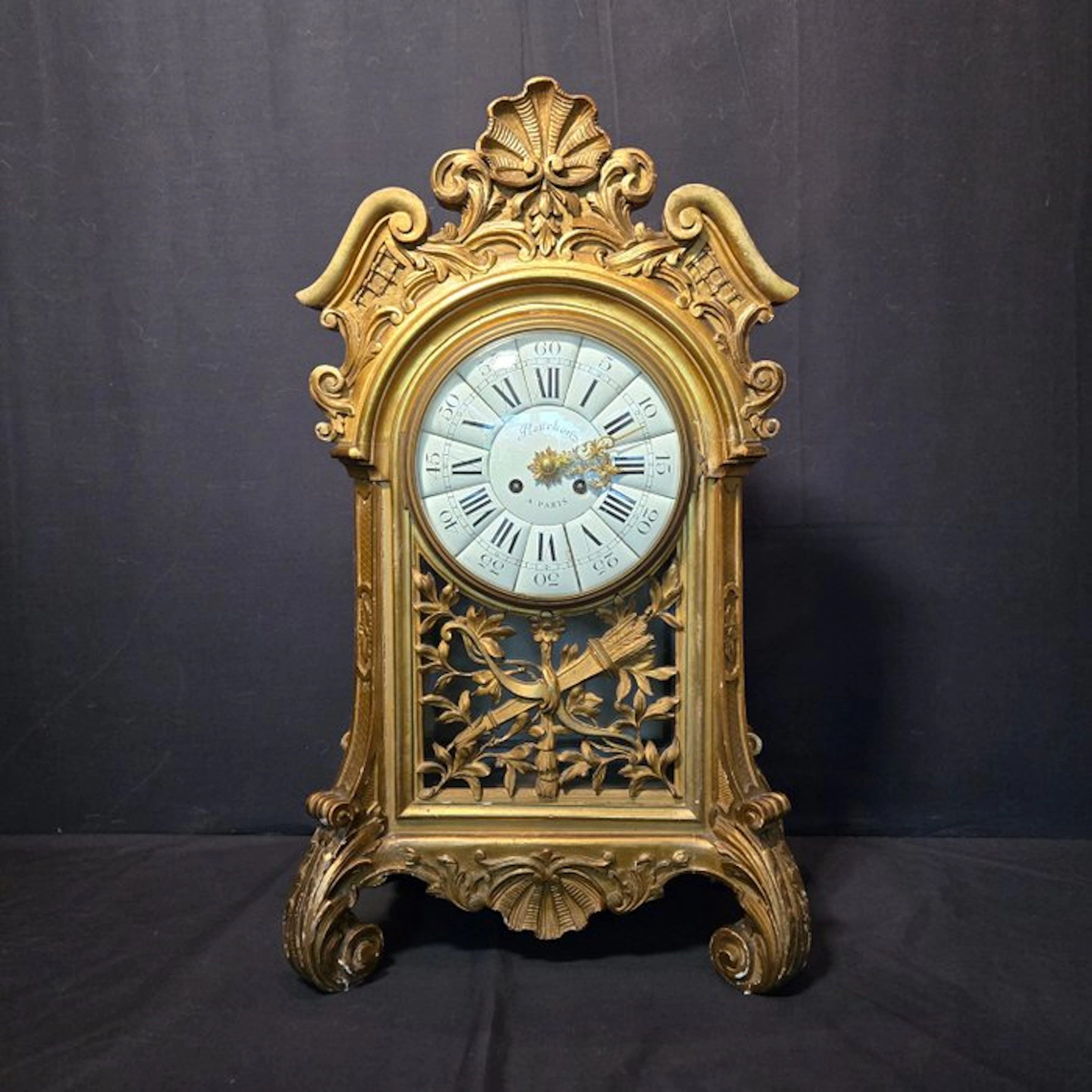 Four-Glass Clock Empire Style Glass, Wood - 1850-1900 - Rare timepiece Planchon