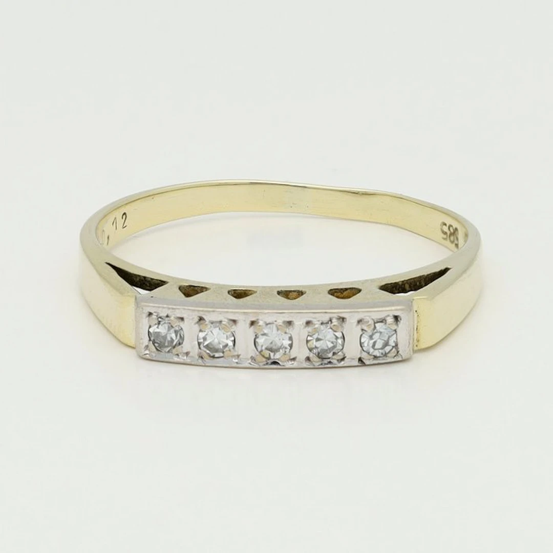 Ring - 14 kt. Yellow gold, White gold Diamond (Natural)