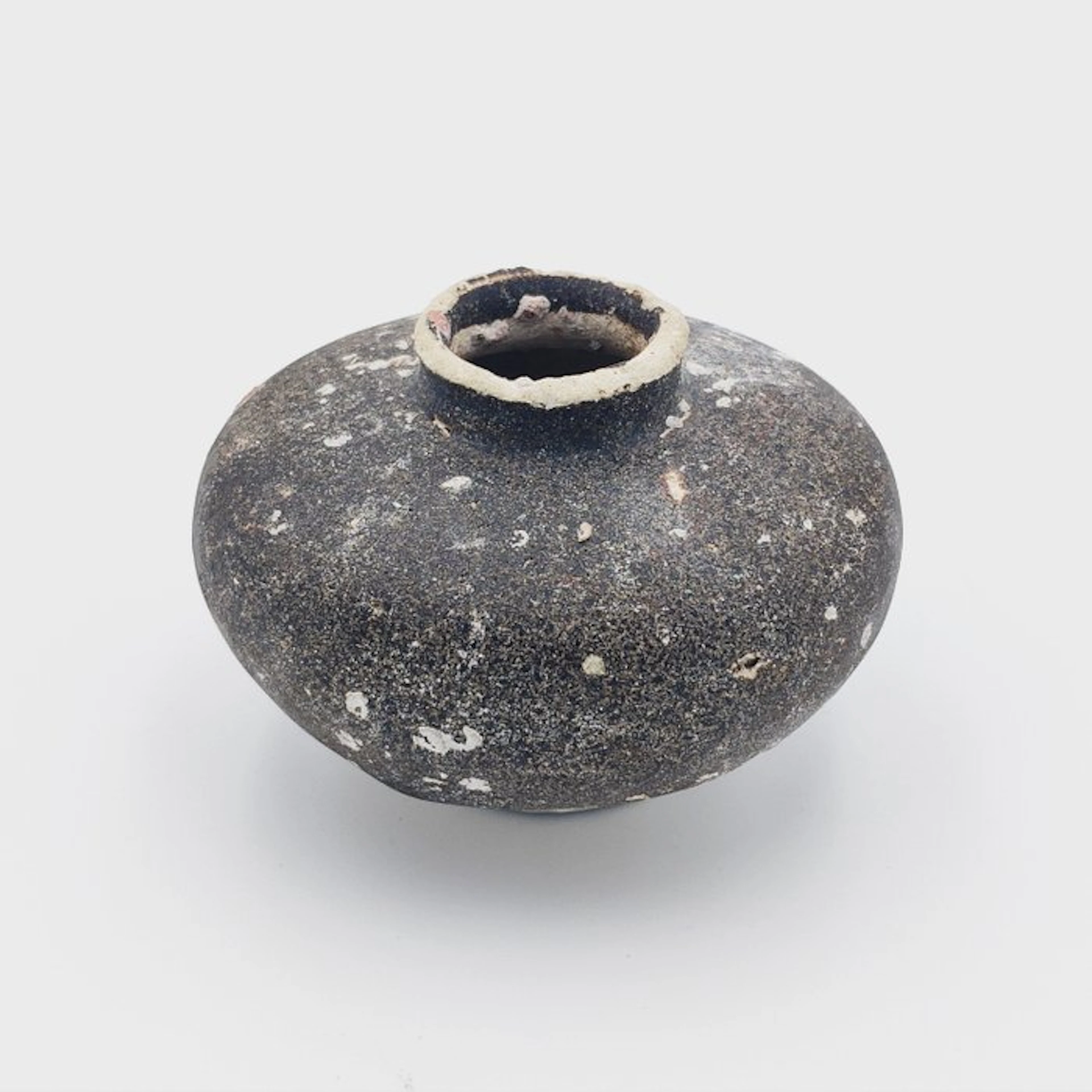 Ancient Chinese Brown Glazed Ceramic Medicine Holder Jarlets - 82 mm