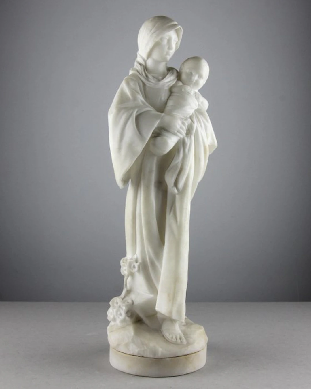 G. Gambogi - Statuette, Madonna and Child - 36 cm - Alabaster
