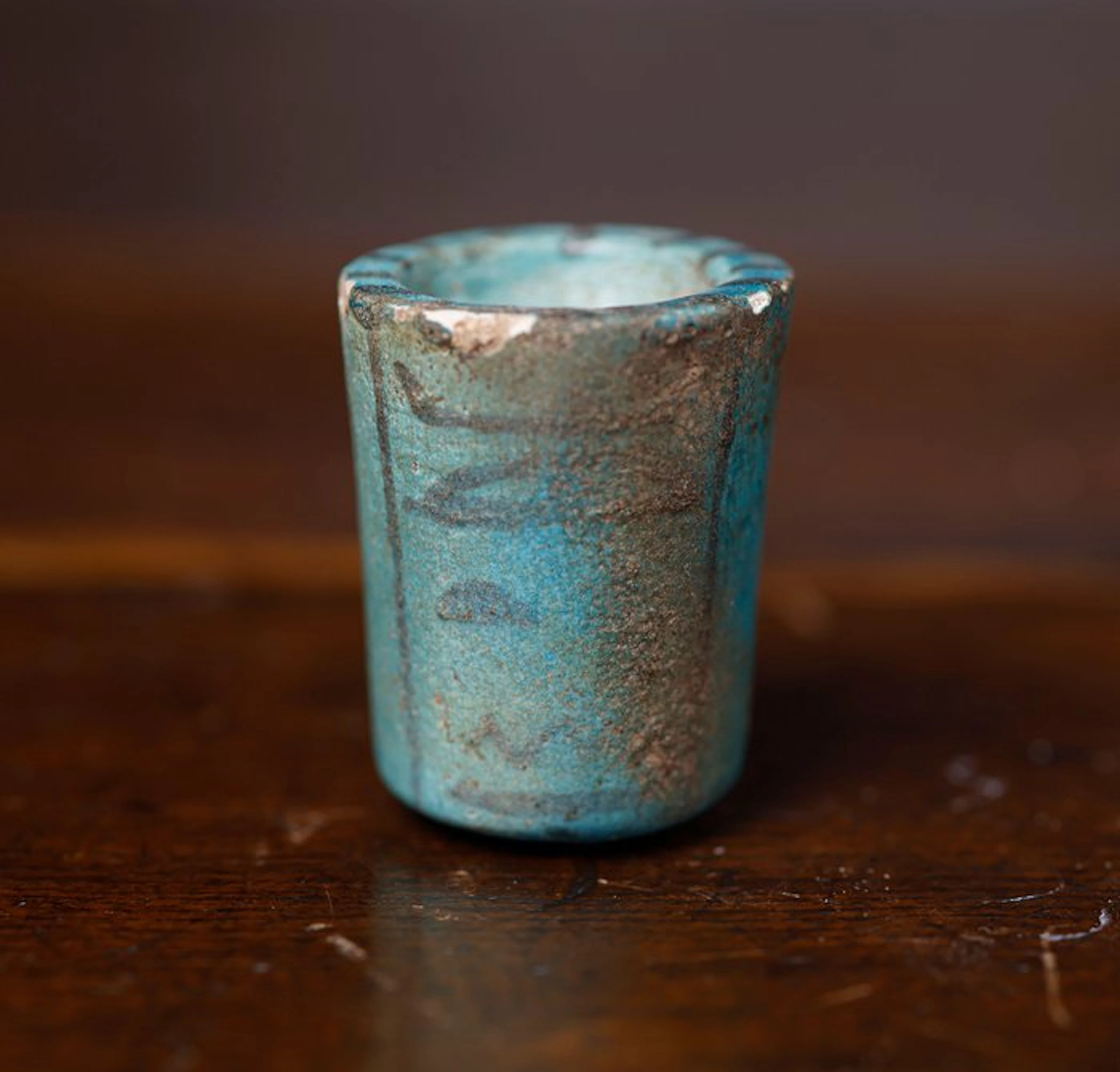 Ancient Egypt, vase for ointments with inscriptions - 4.5 cm
