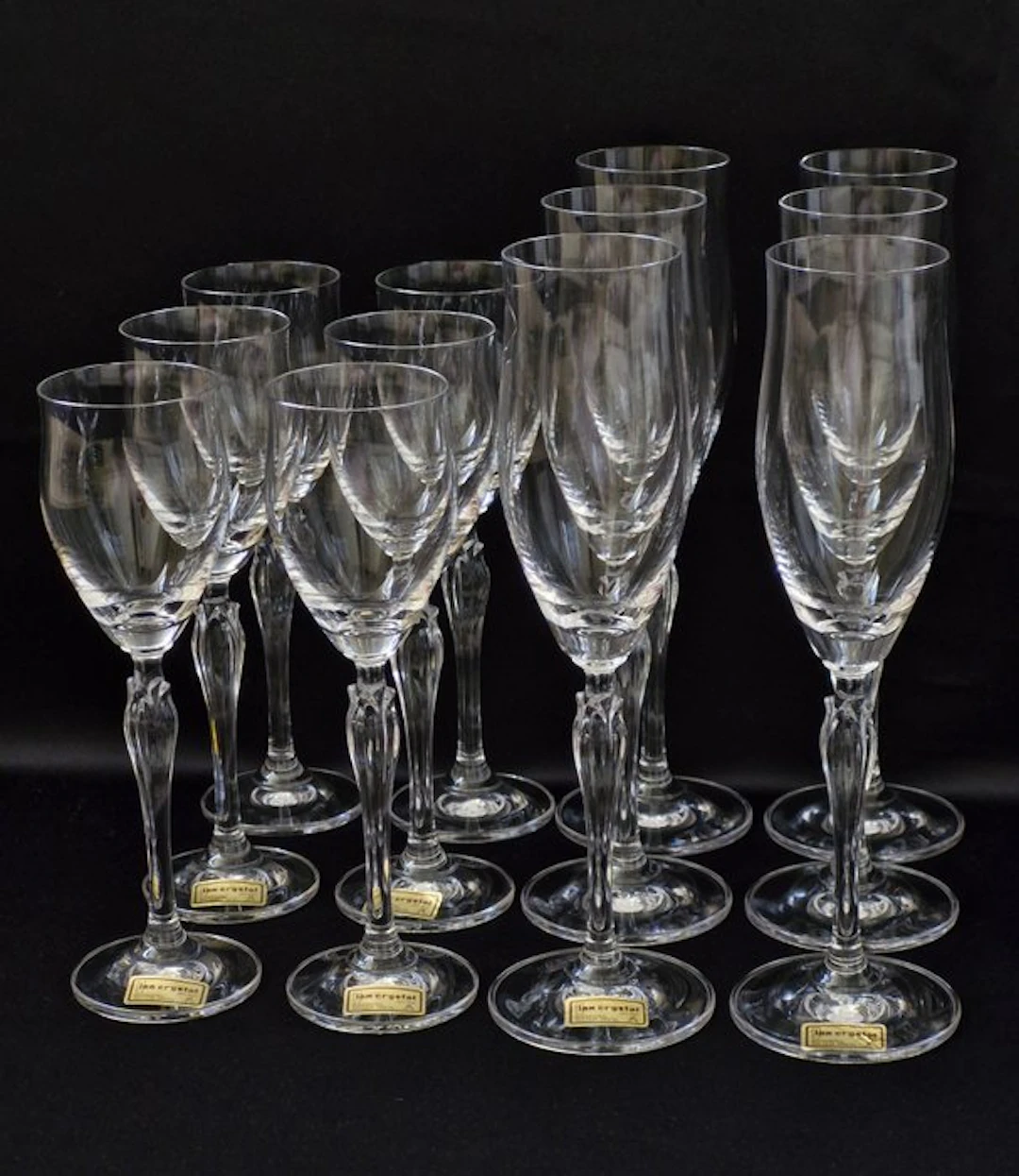 Inn Crystal - Drinking set for 6 (12) - Crystal - 6x Champagne and 6x liqueur