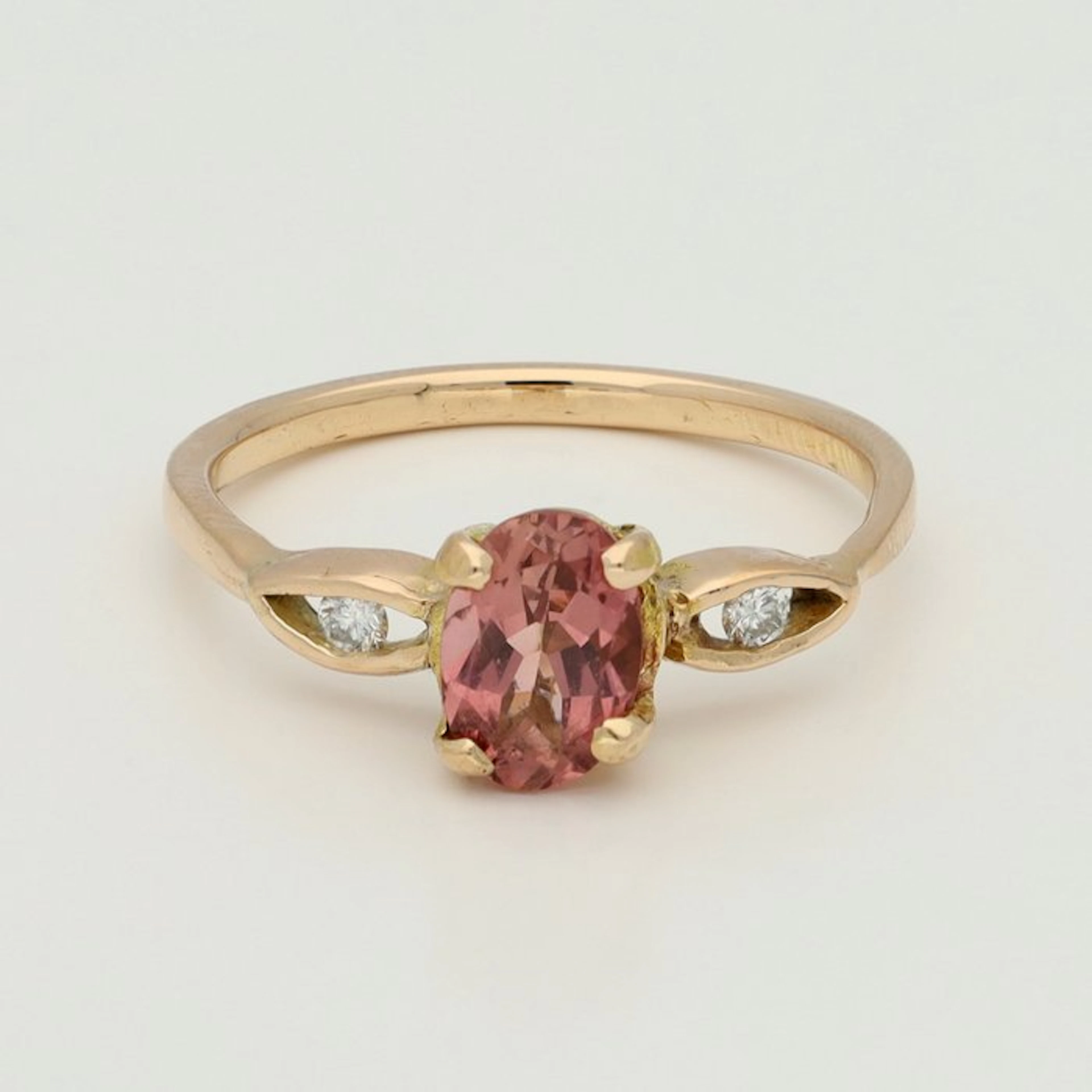 Ring - 18 kt. Rose gold Tourmaline - Diamond