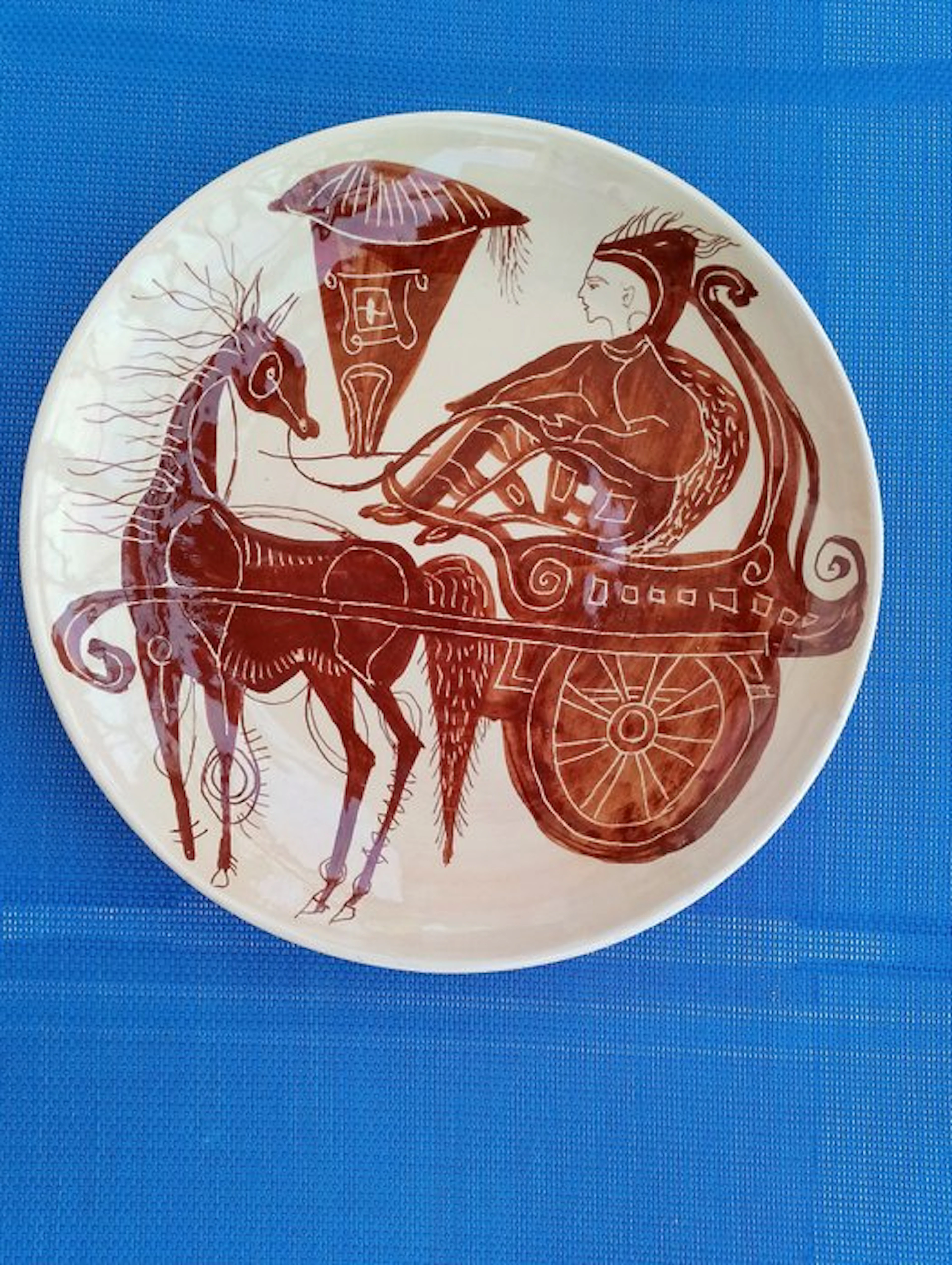 Bruno Baratti 1911-2008 - Wall plate - Painted ceramic Pesaro - Plate